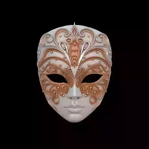 2059  Venetian Carnival Mask Color 3D Model  magic