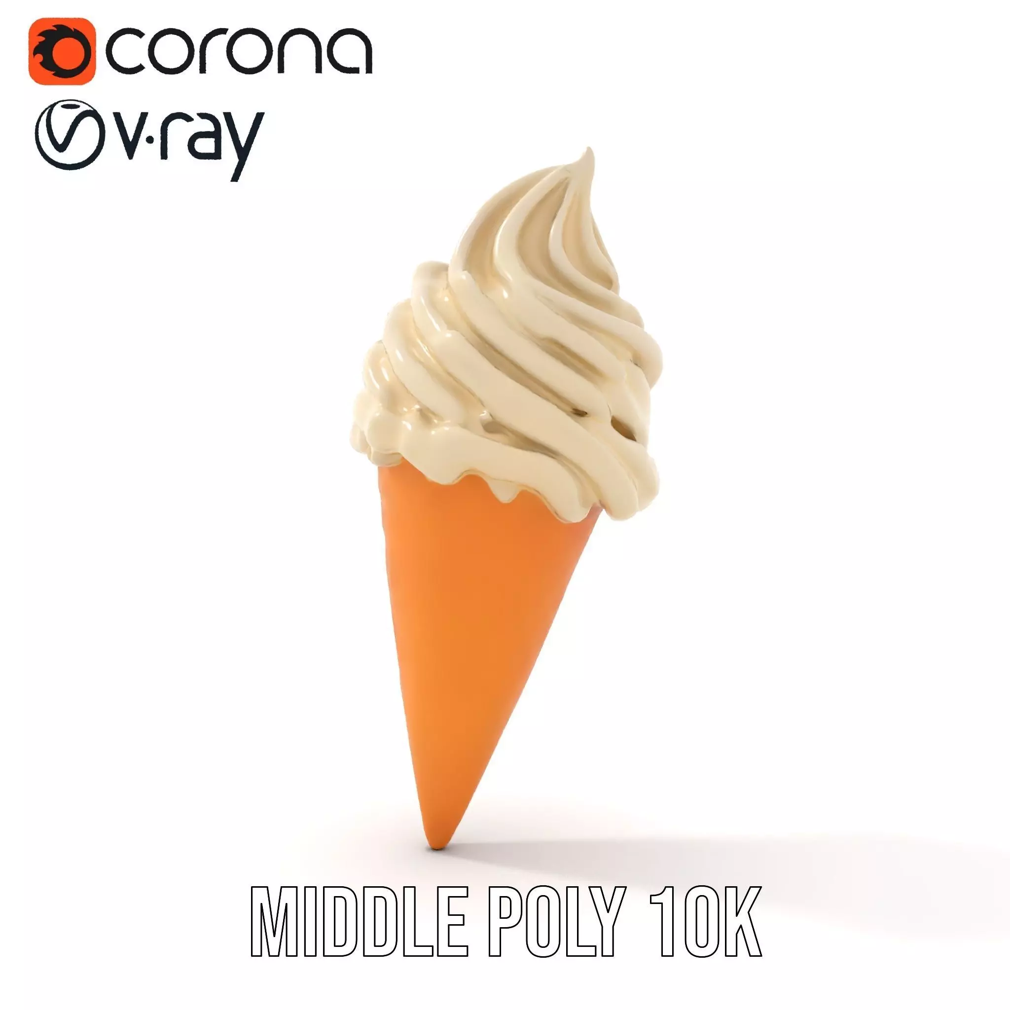 Vanilla Ice Cream Cone model pack Low-poly 3D model_16