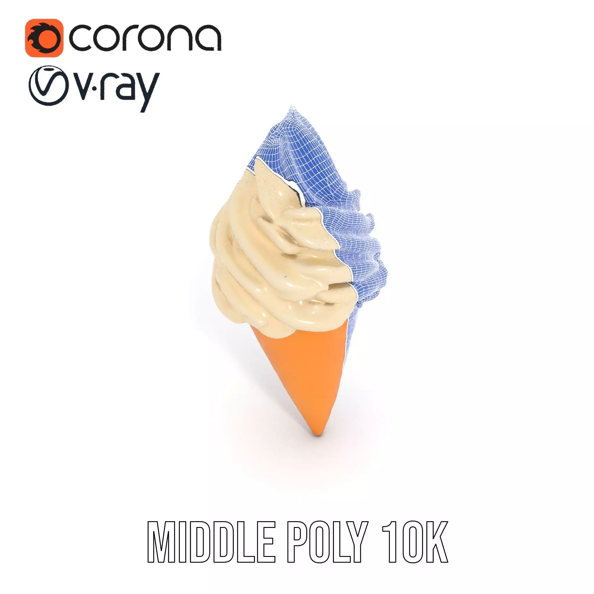 Vanilla Ice Cream Cone model pack Low-poly 3D model_24