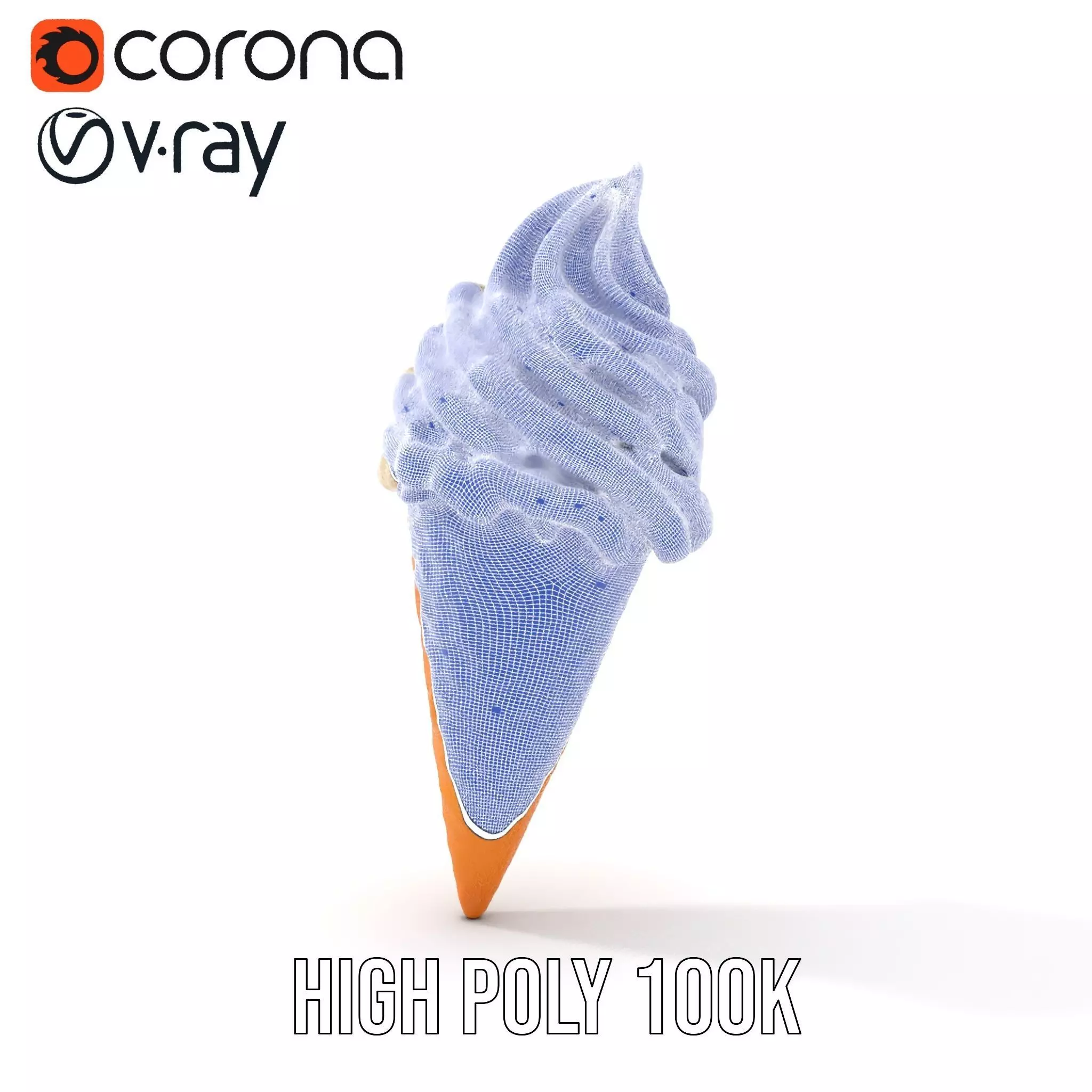 Vanilla Ice Cream Cone model pack Low-poly 3D model_35