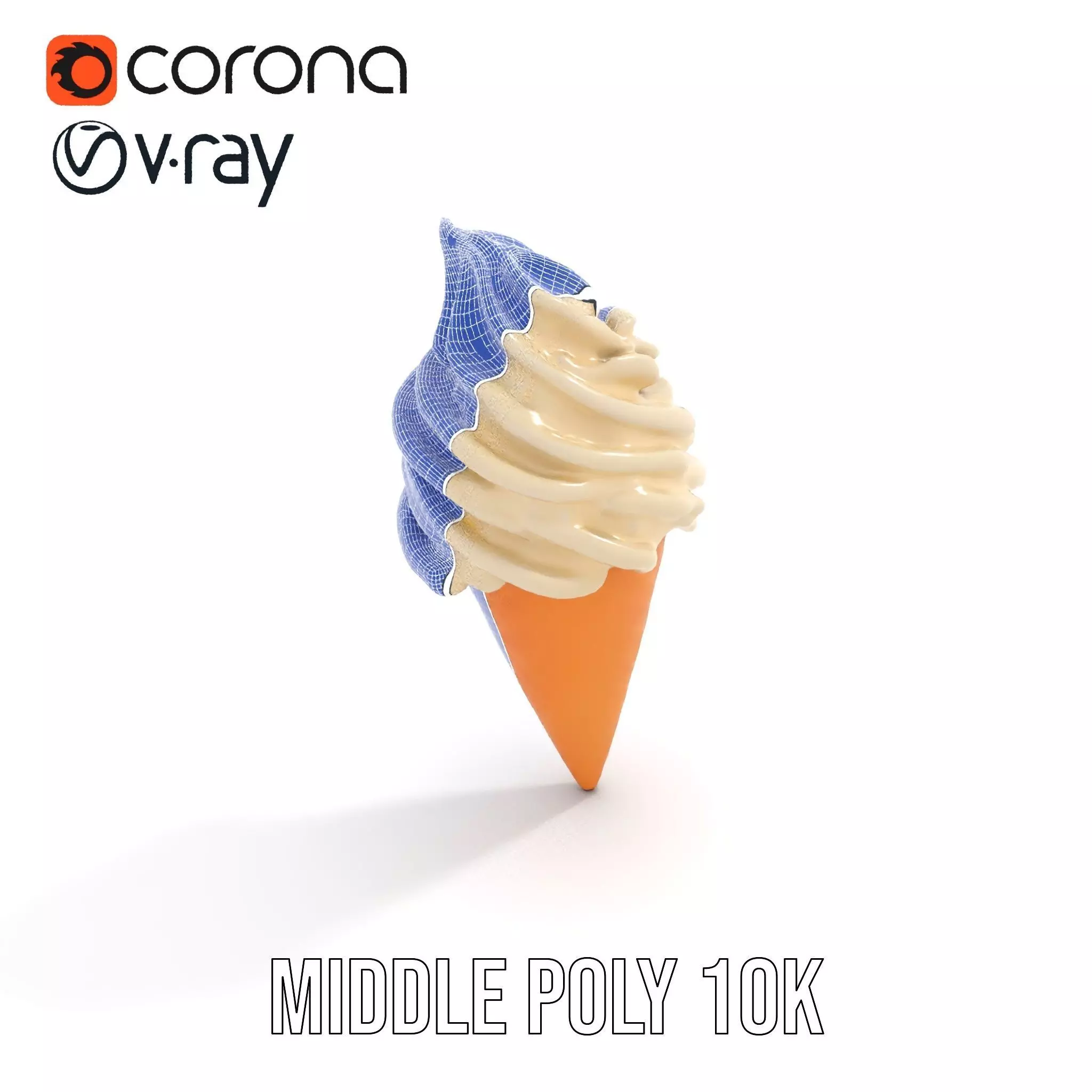 Vanilla Ice Cream Cone model pack Low-poly 3D model_14