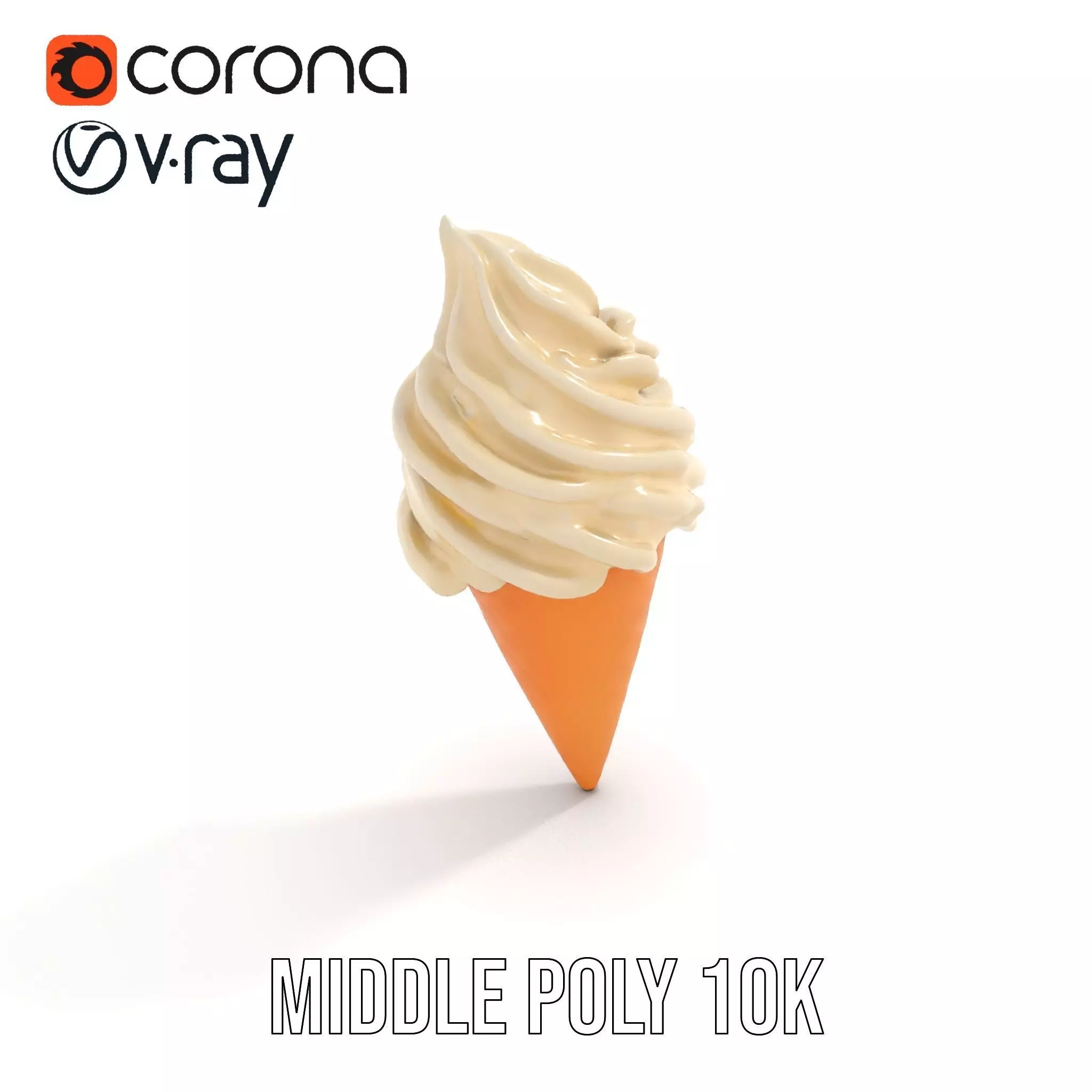 Vanilla Ice Cream Cone model pack Low-poly 3D model_21