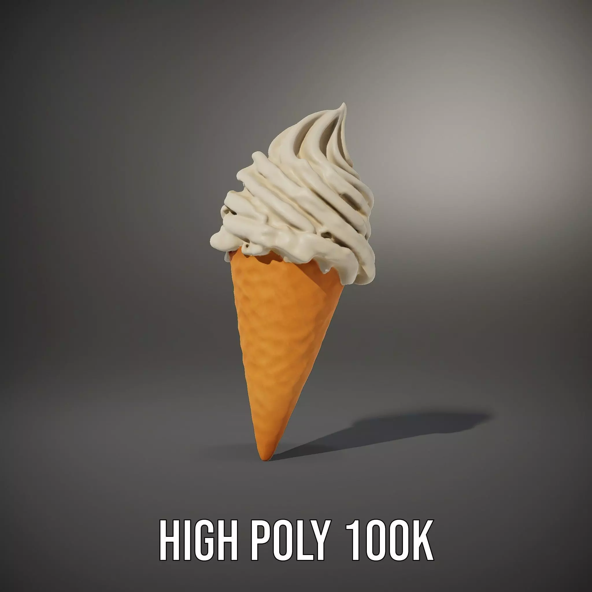 Vanilla Ice Cream Cone model pack Low-poly 3D model_11