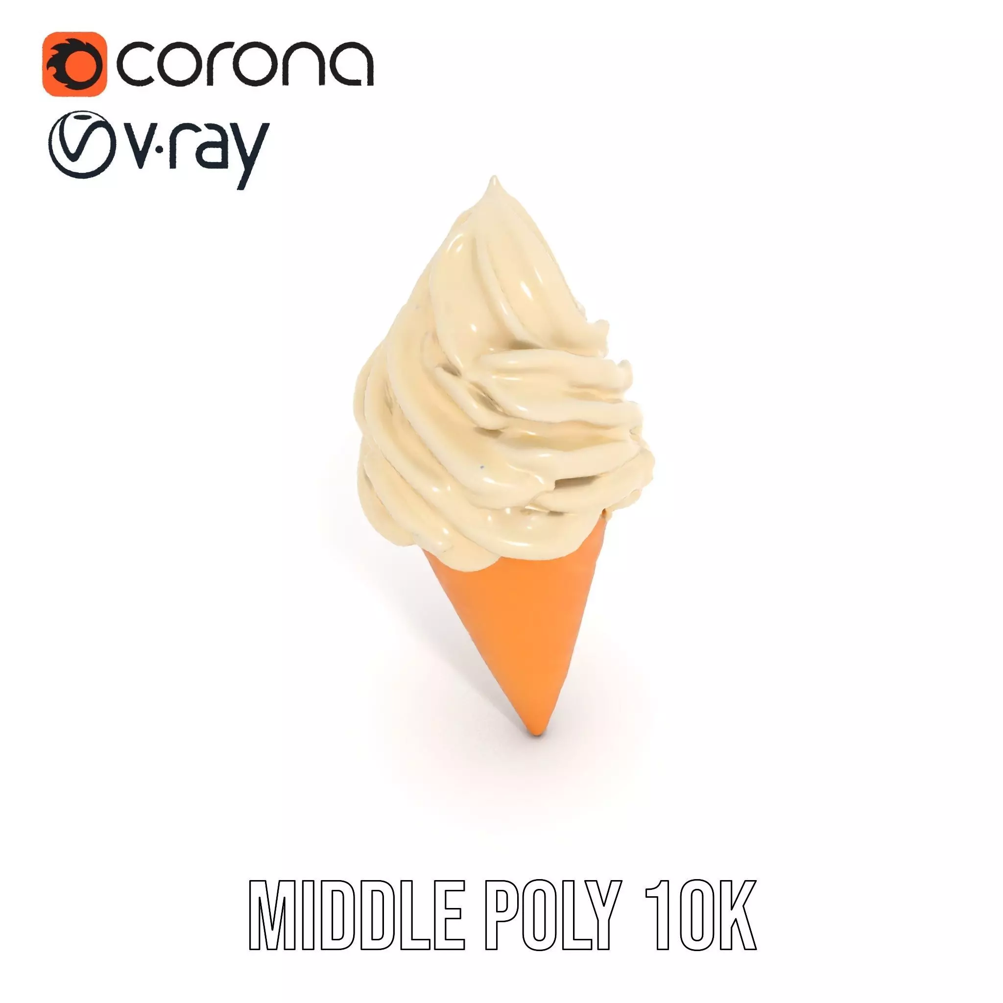 Vanilla Ice Cream Cone model pack Low-poly 3D model_7