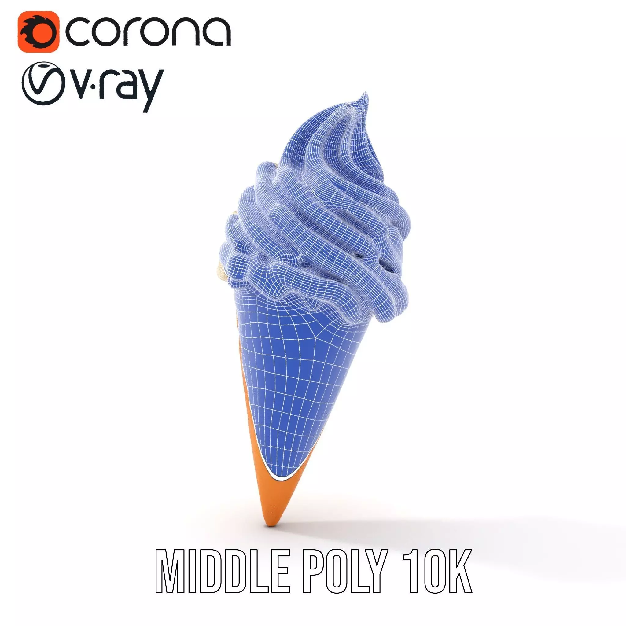 Vanilla Ice Cream Cone model pack Low-poly 3D model_27