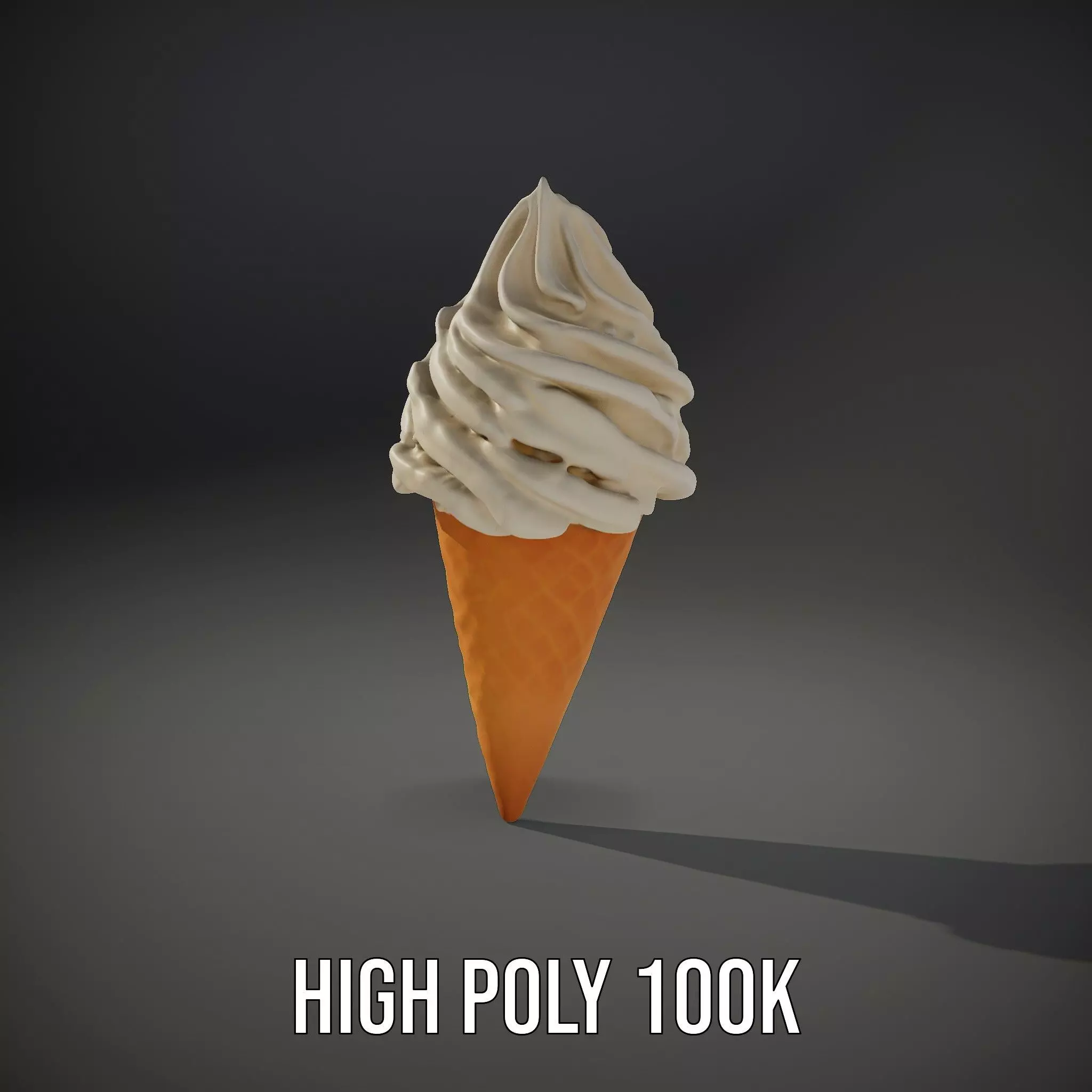 Vanilla Ice Cream Cone model pack Low-poly 3D model_9