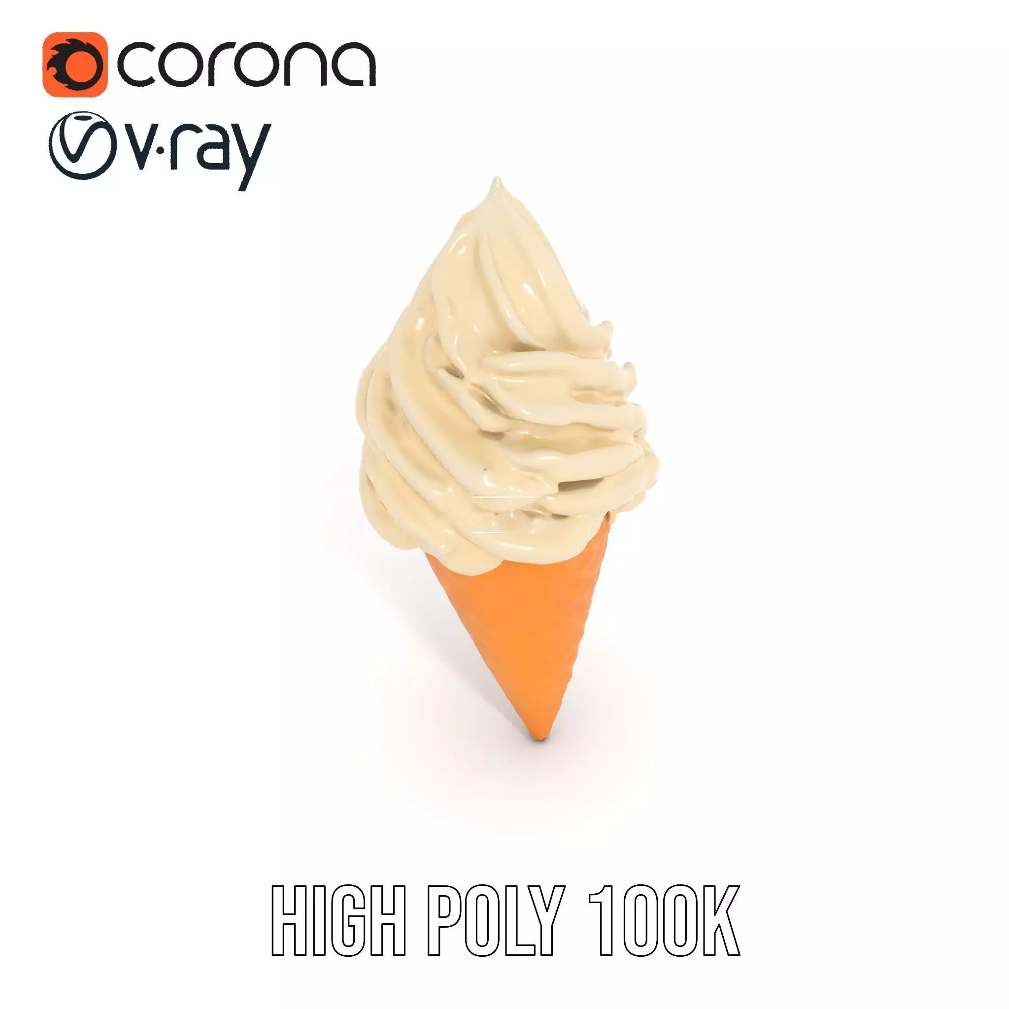 Vanilla Ice Cream Cone model pack Low-poly 3D model_23