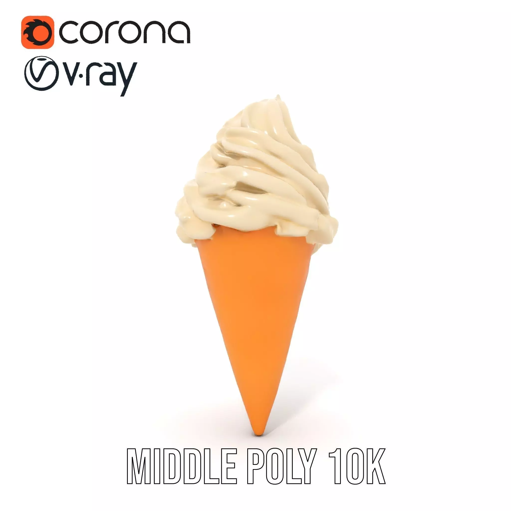 Vanilla Ice Cream Cone model pack Low-poly 3D model_12
