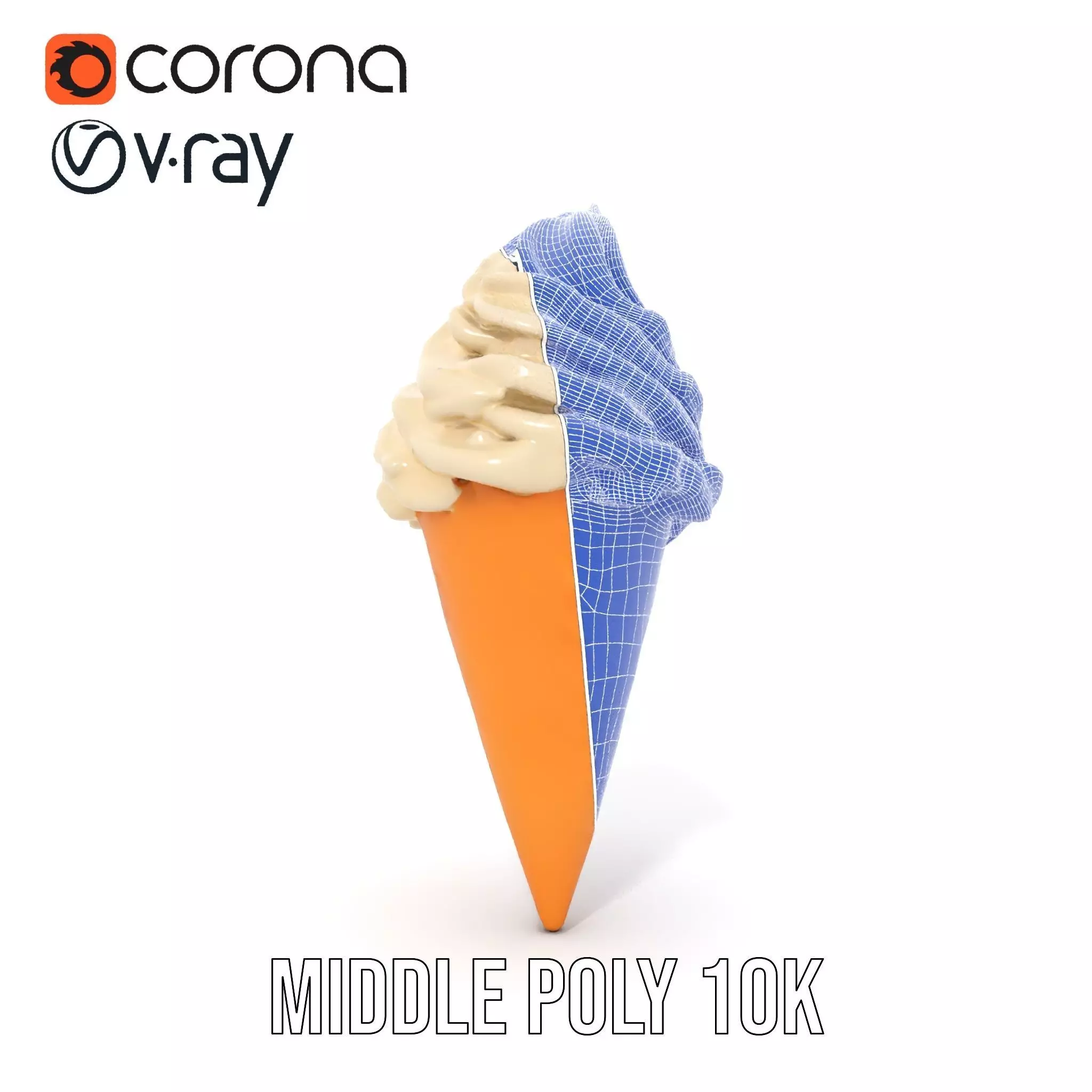 Vanilla Ice Cream Cone model pack Low-poly 3D model_30