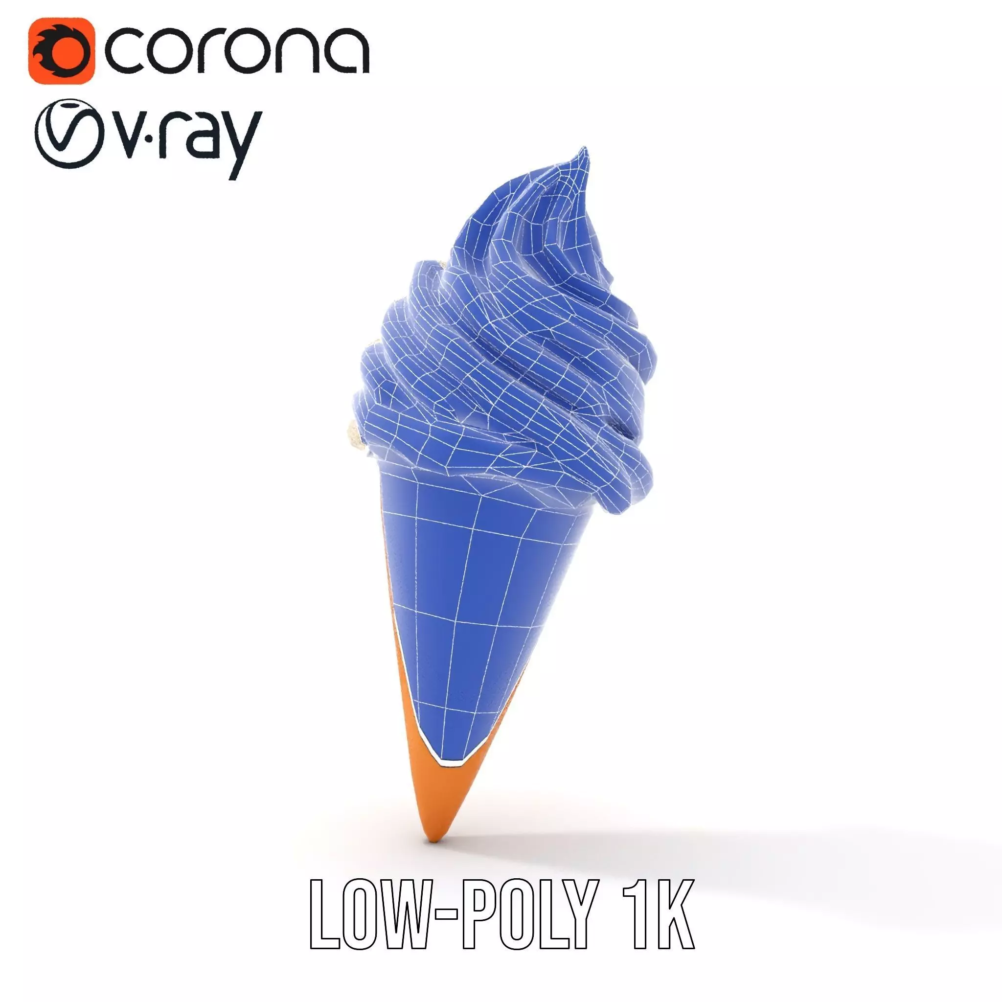 Vanilla Ice Cream Cone model pack Low-poly 3D model_31