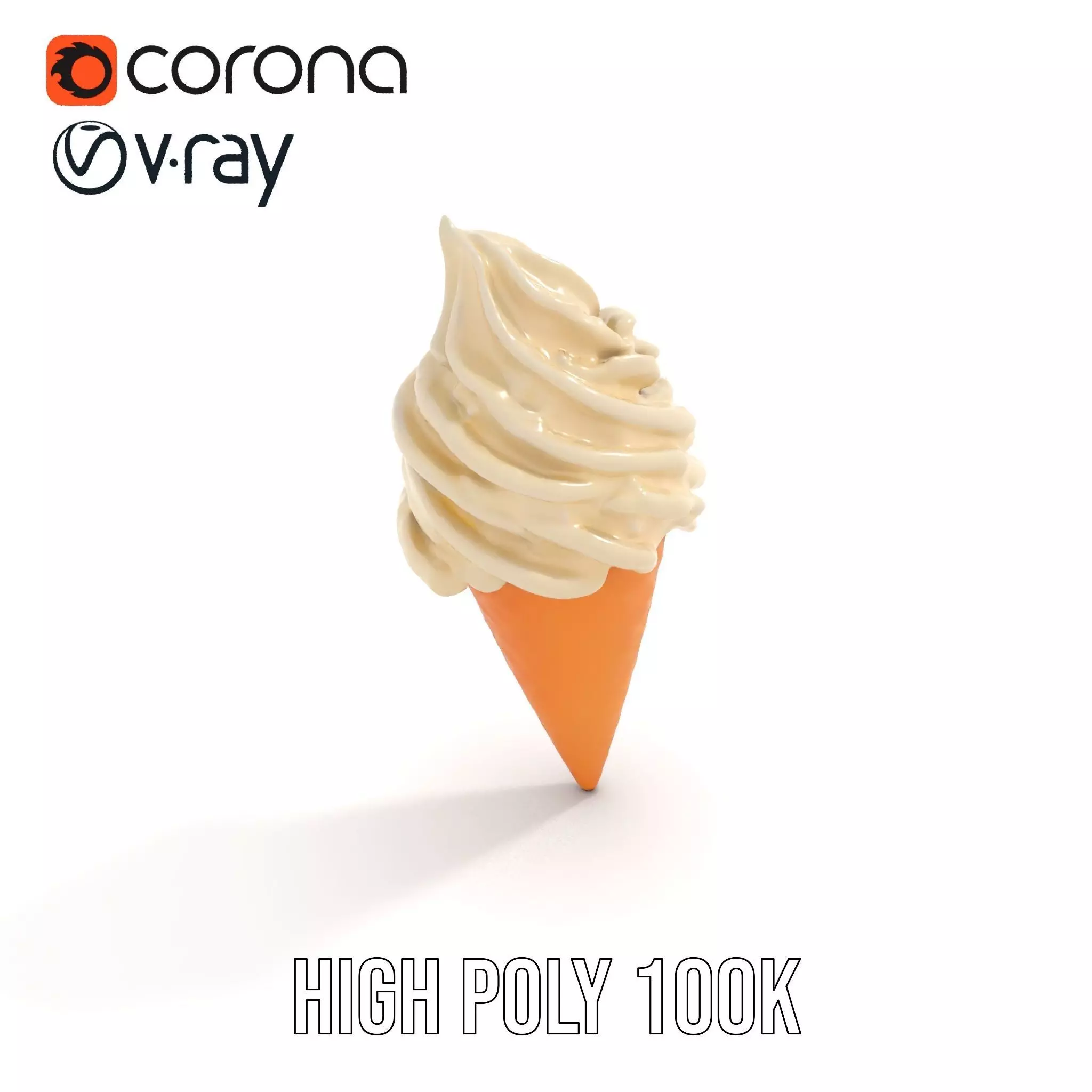 Vanilla Ice Cream Cone model pack Low-poly 3D model_26
