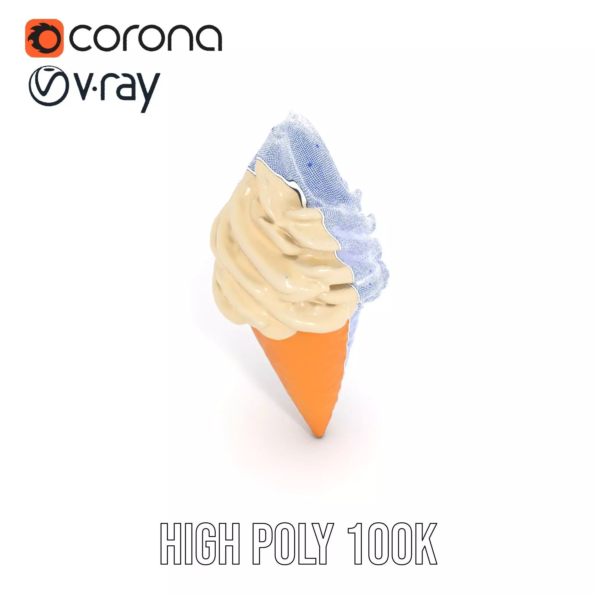 Vanilla Ice Cream Cone model pack Low-poly 3D model_33