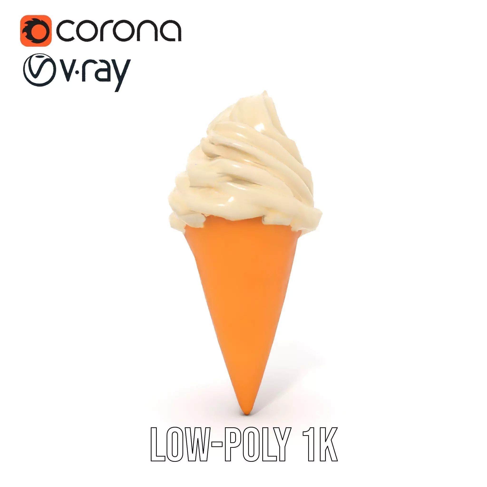 Vanilla Ice Cream Cone model pack Low-poly 3D model_20