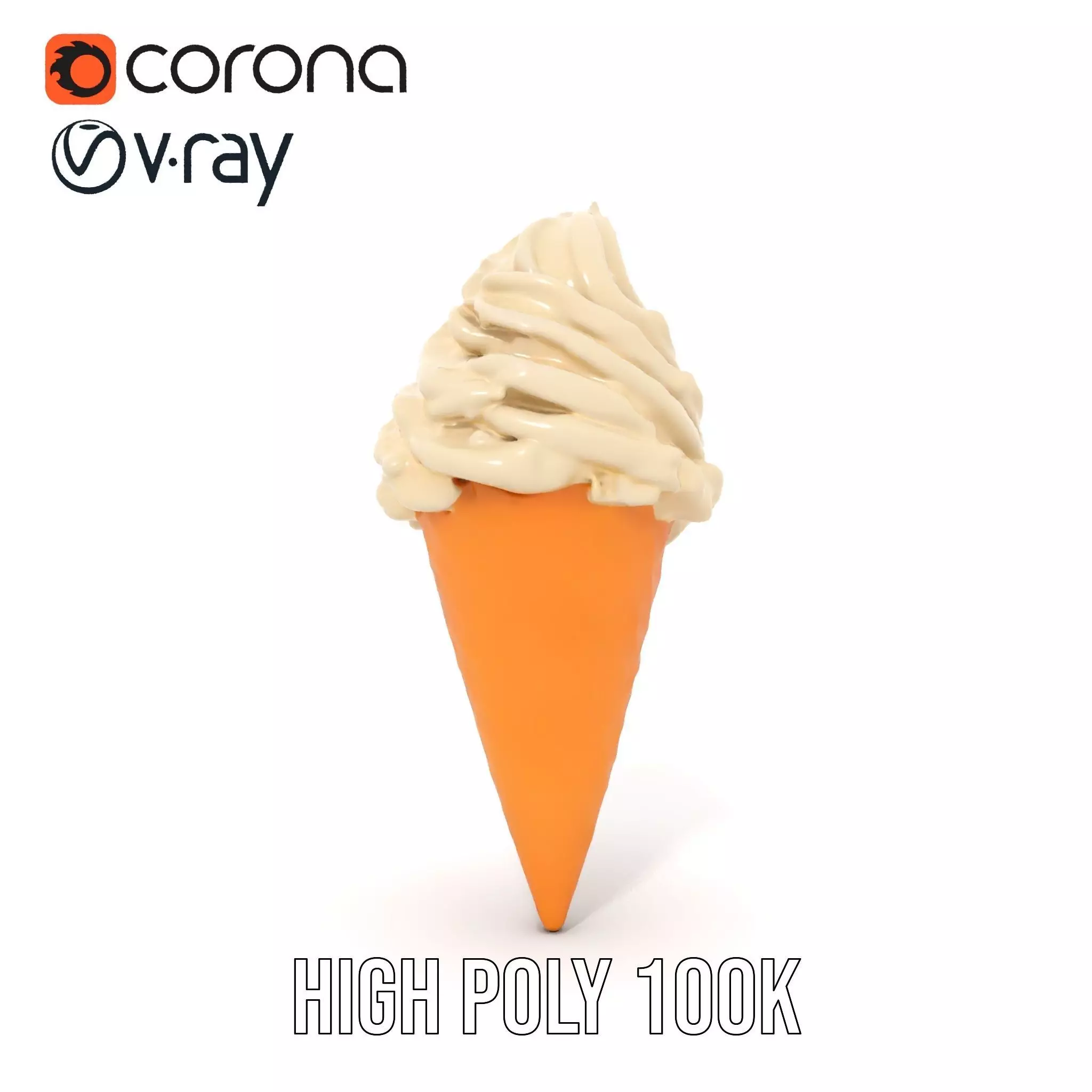 Vanilla Ice Cream Cone model pack Low-poly 3D model_29