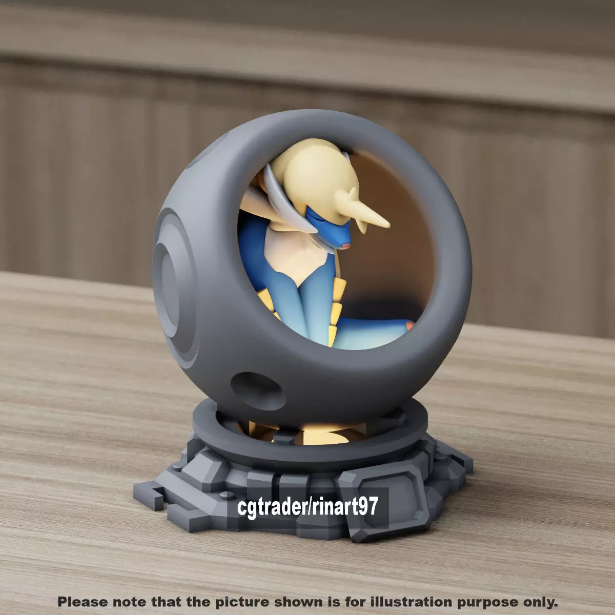 Samurott in healing machine pods 3D print model_11