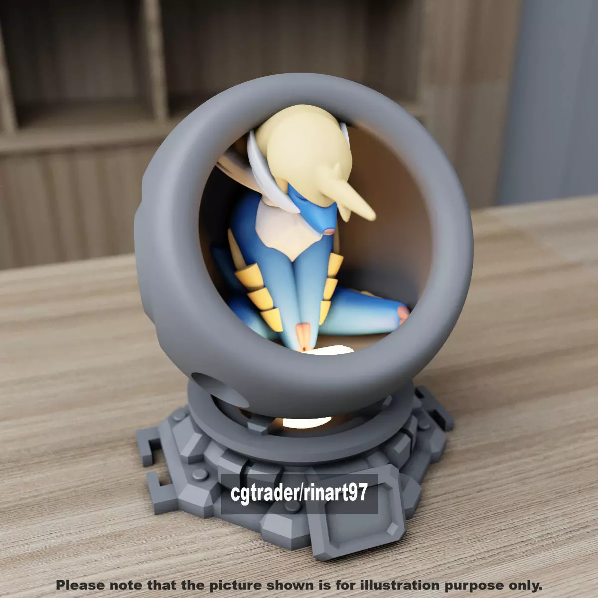 Samurott in healing machine pods 3D print model_6