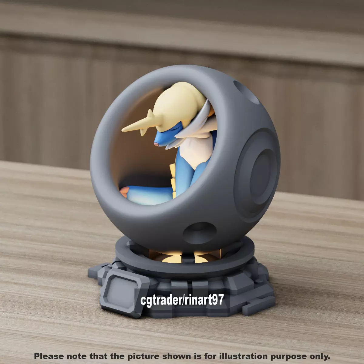 Samurott in healing machine pods 3D print model_1