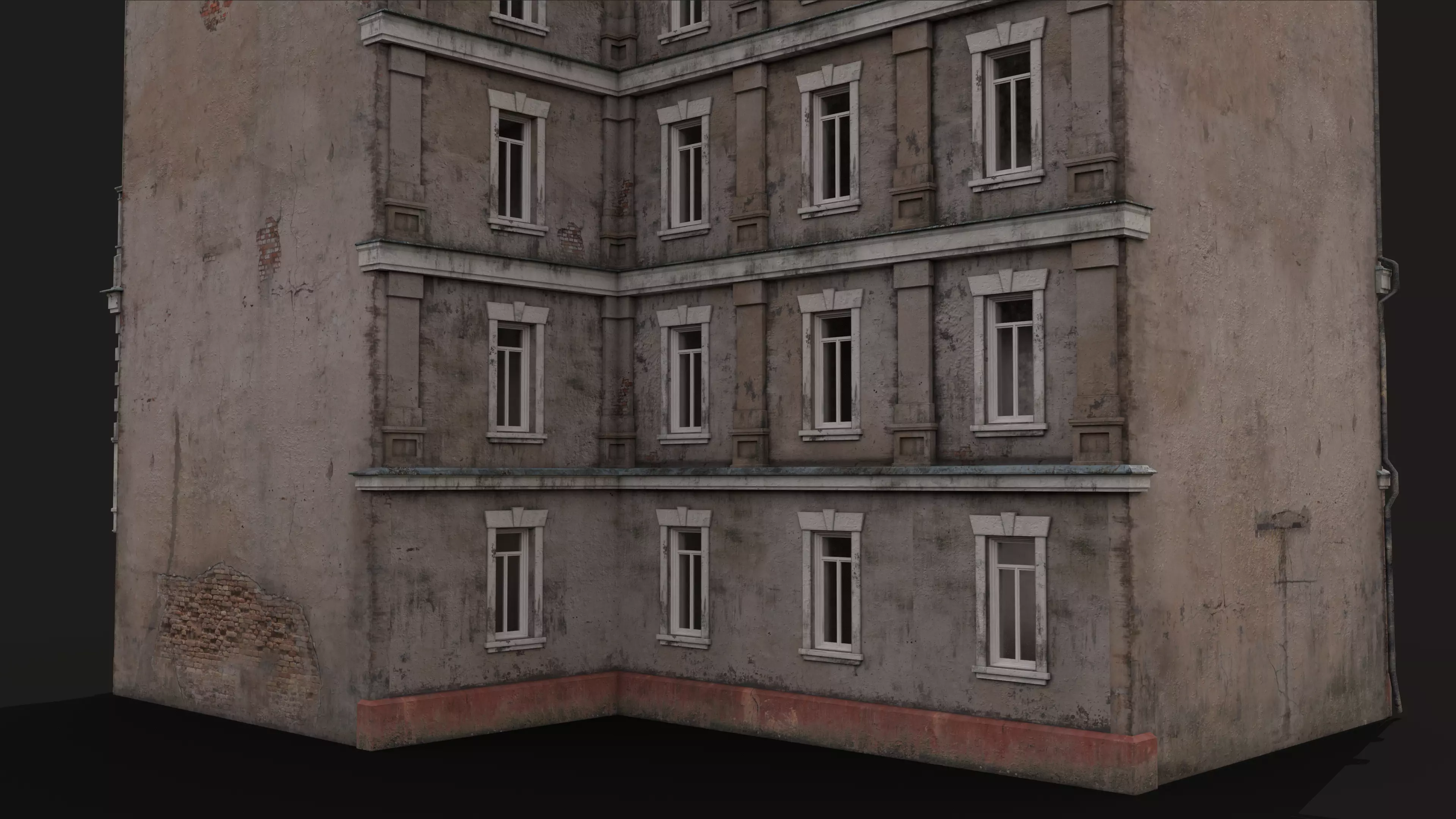 Old City Townhouse Low-poly 3D model_11