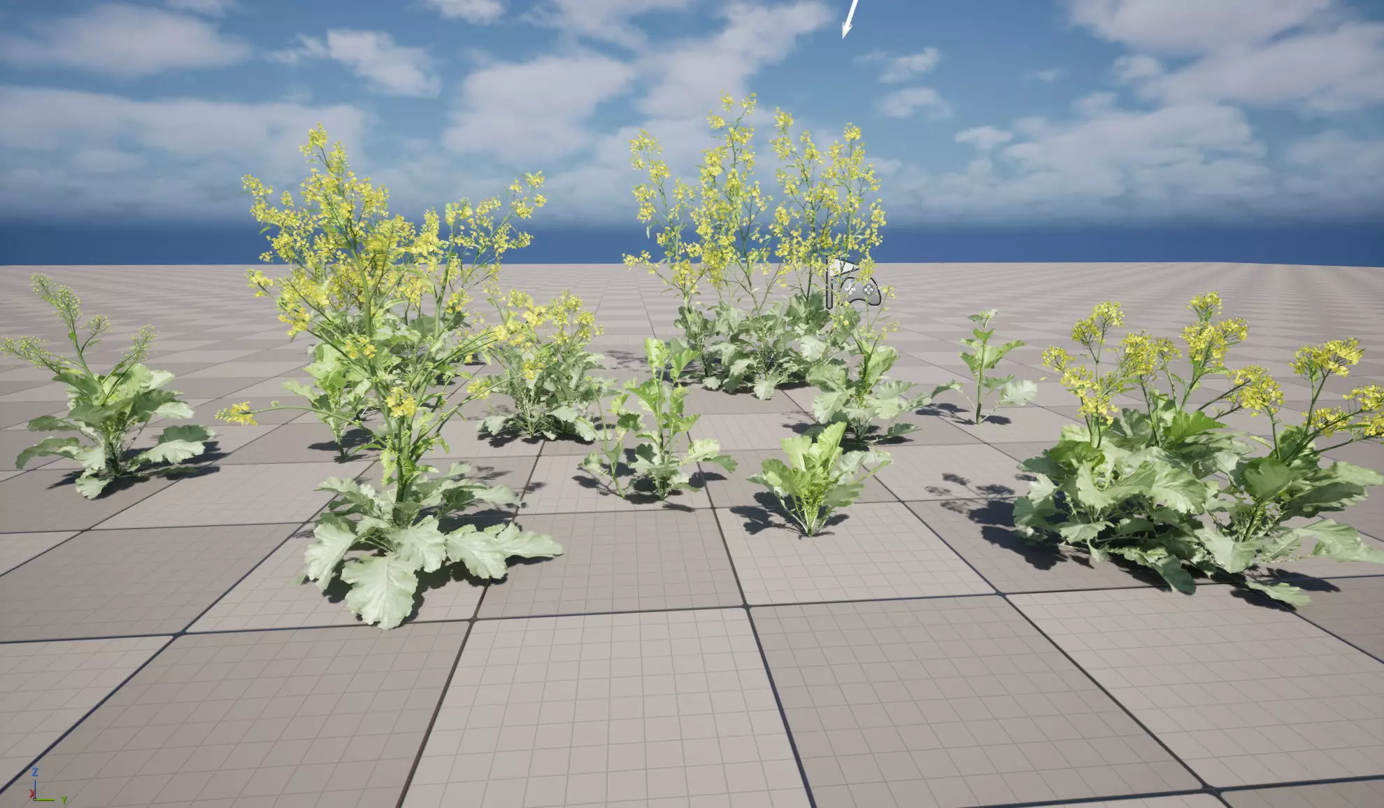 Wind UE5 Plants - Brassica juncea - Chinese Mustard Low-poly 3D model_0