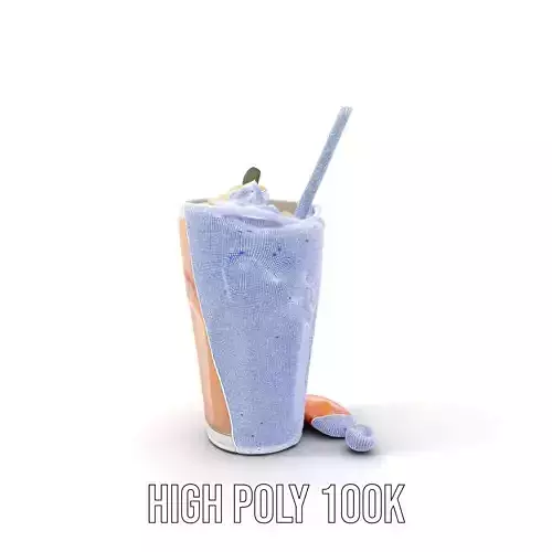 Fruit Smoothie Glass model pack Low-poly 3D model 4