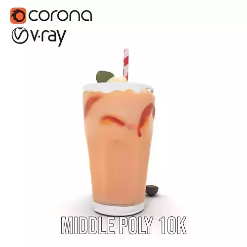 Fruit Smoothie Glass model pack Low-poly 3D model 6