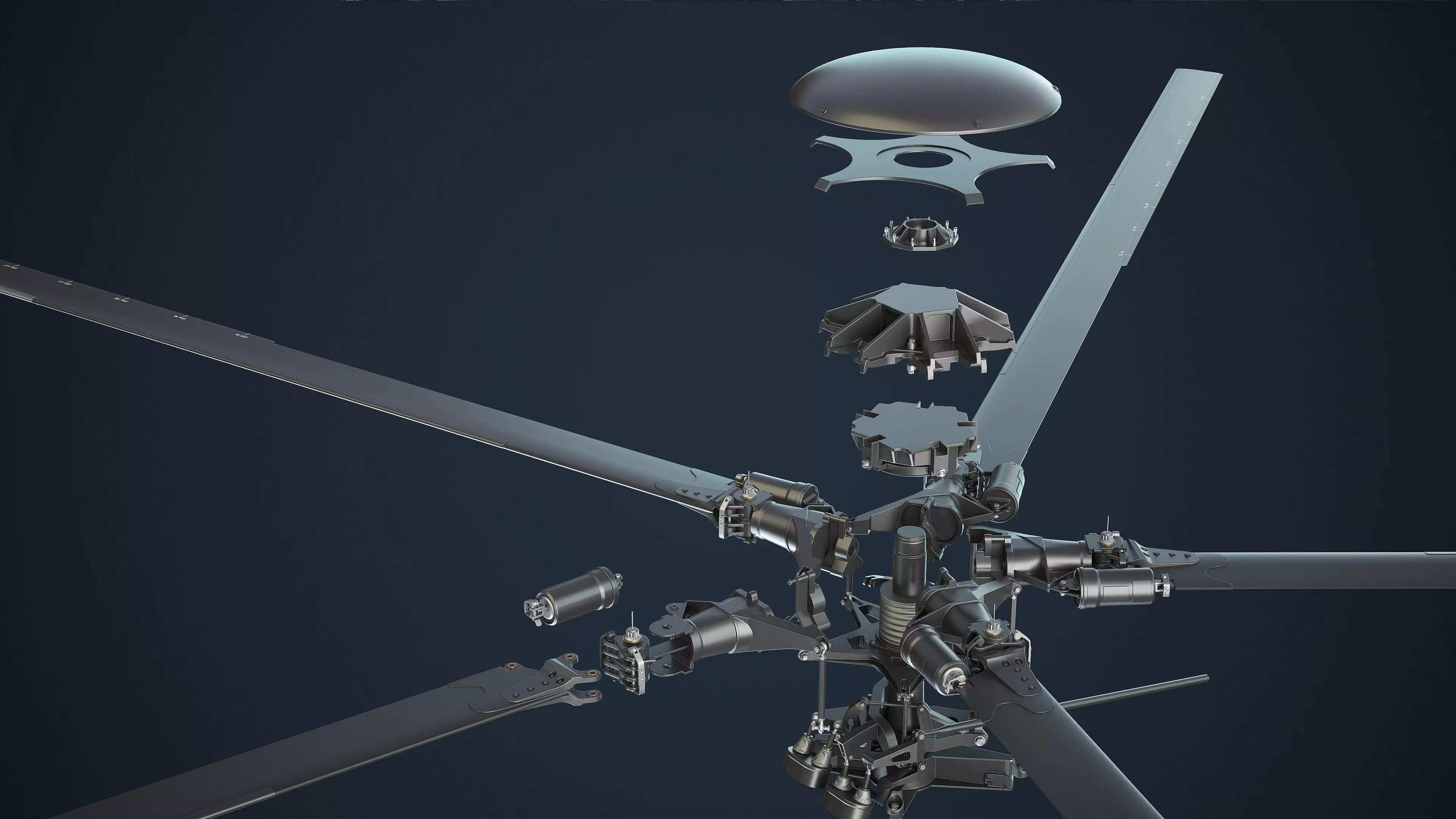 MH-6 Little Bird Rotors High-Poly 3D model_6