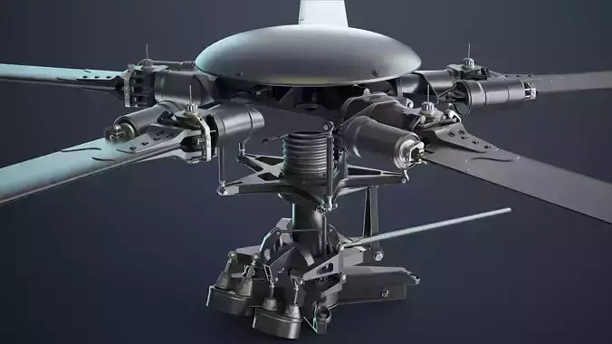 MH-6 Little Bird Rotors High-Poly