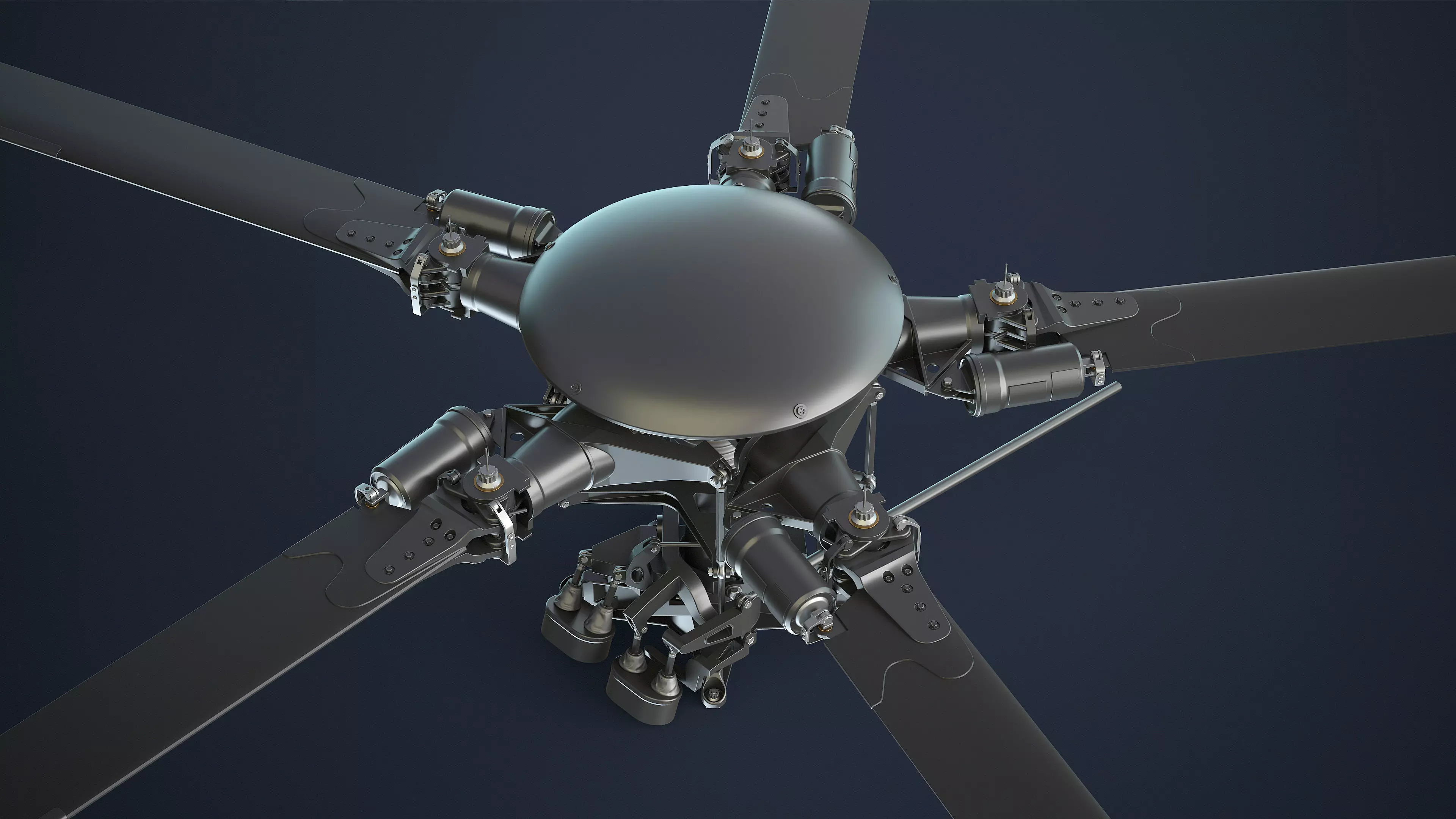 MH-6 Little Bird Rotors High-Poly 3D model_2