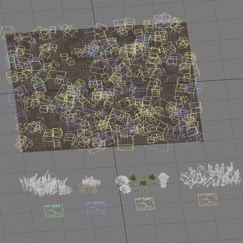 Autumn grass with flowers 3D model_4