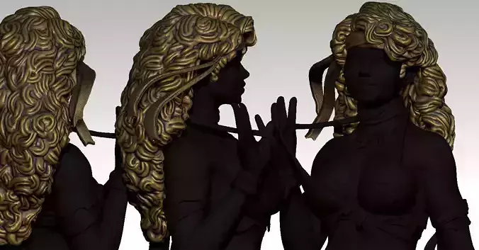 Hair girl 228 3D print model