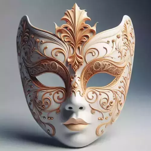 2060  Venetian Carnival Mask Color 3D Model  magic