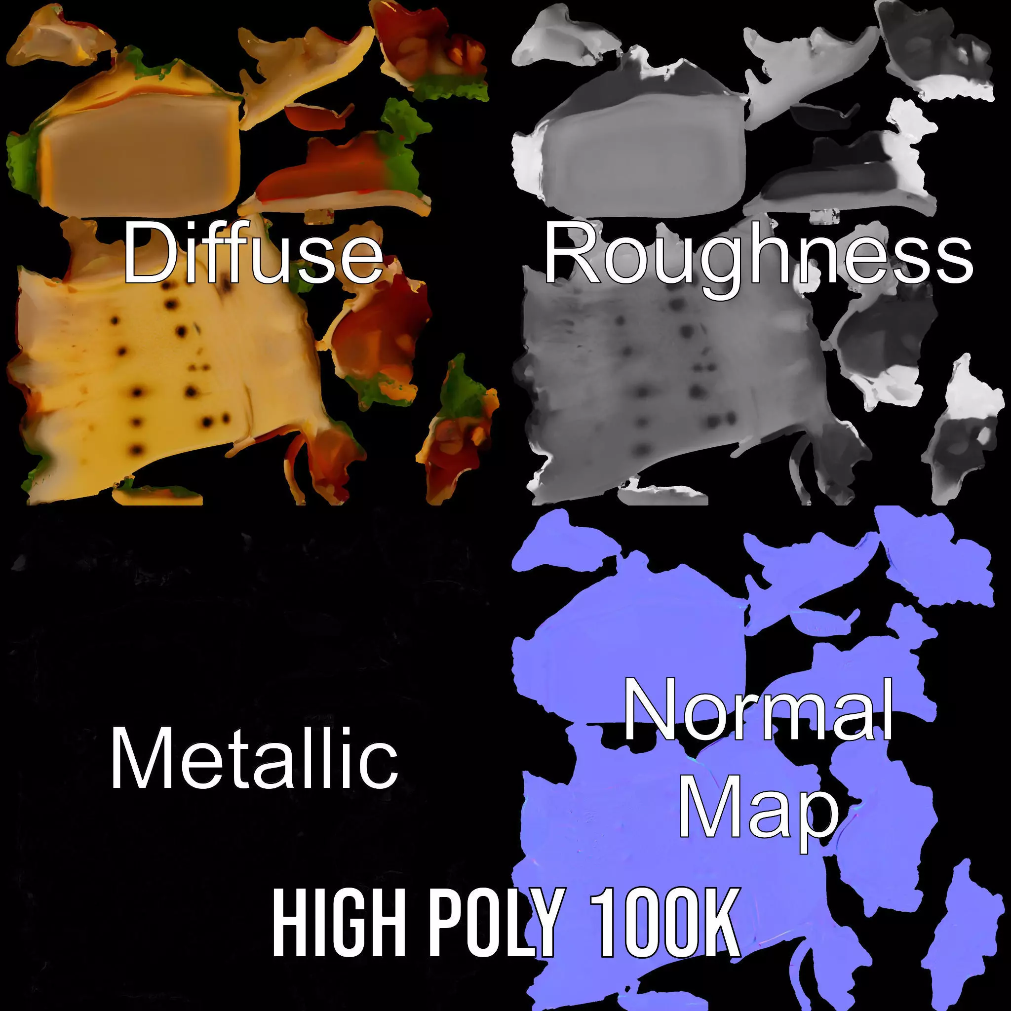 Spicy Chicken Wrap model pack Low-poly 3D model_4