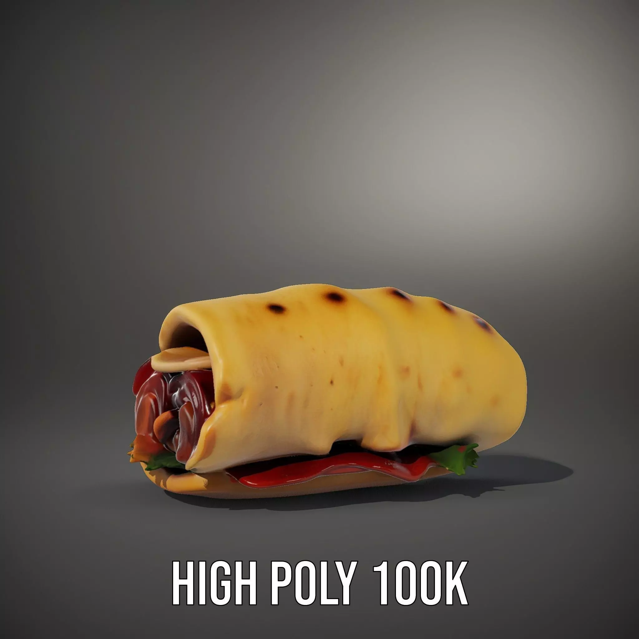 Spicy Chicken Wrap model pack Low-poly 3D model_11