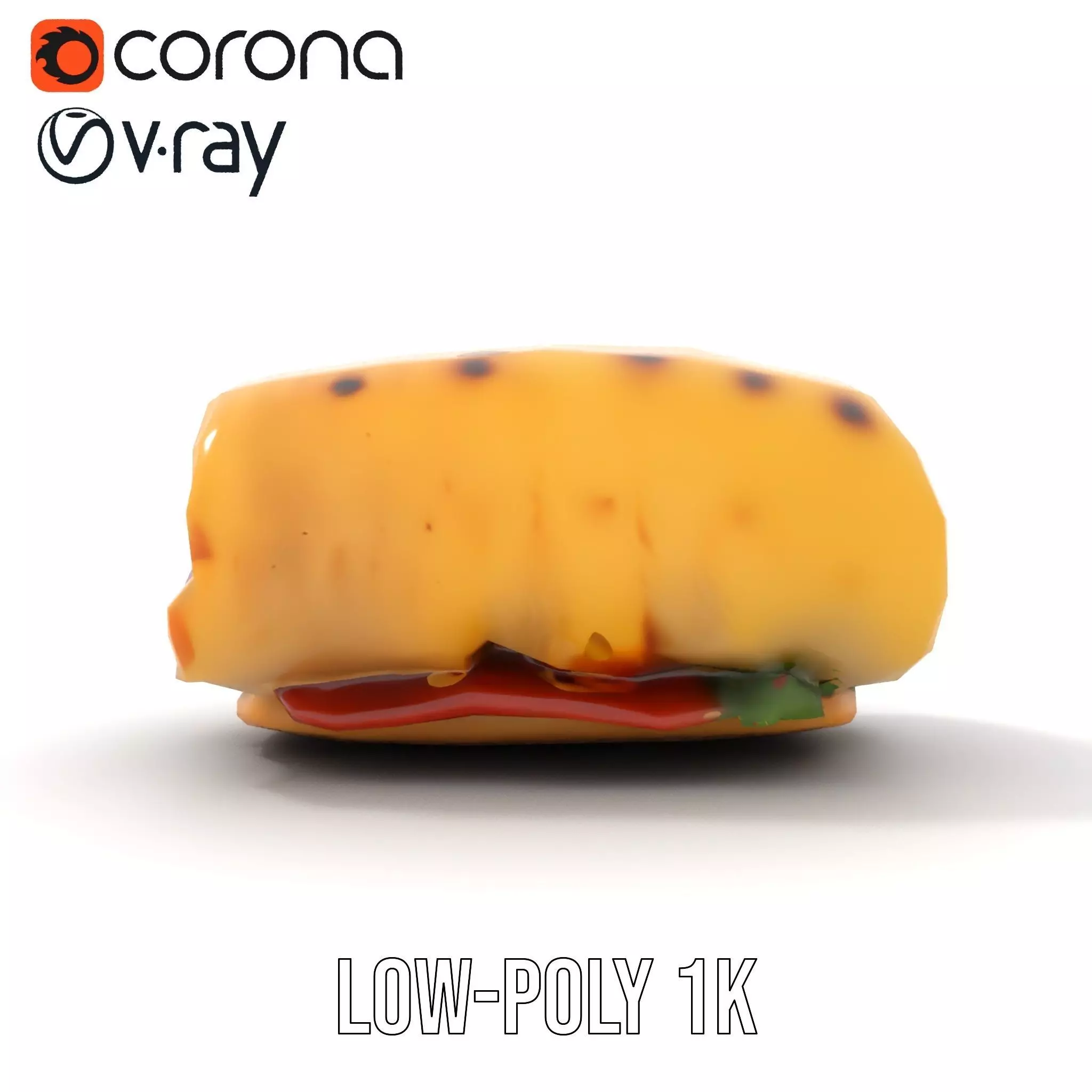 Spicy Chicken Wrap model pack Low-poly 3D model_13