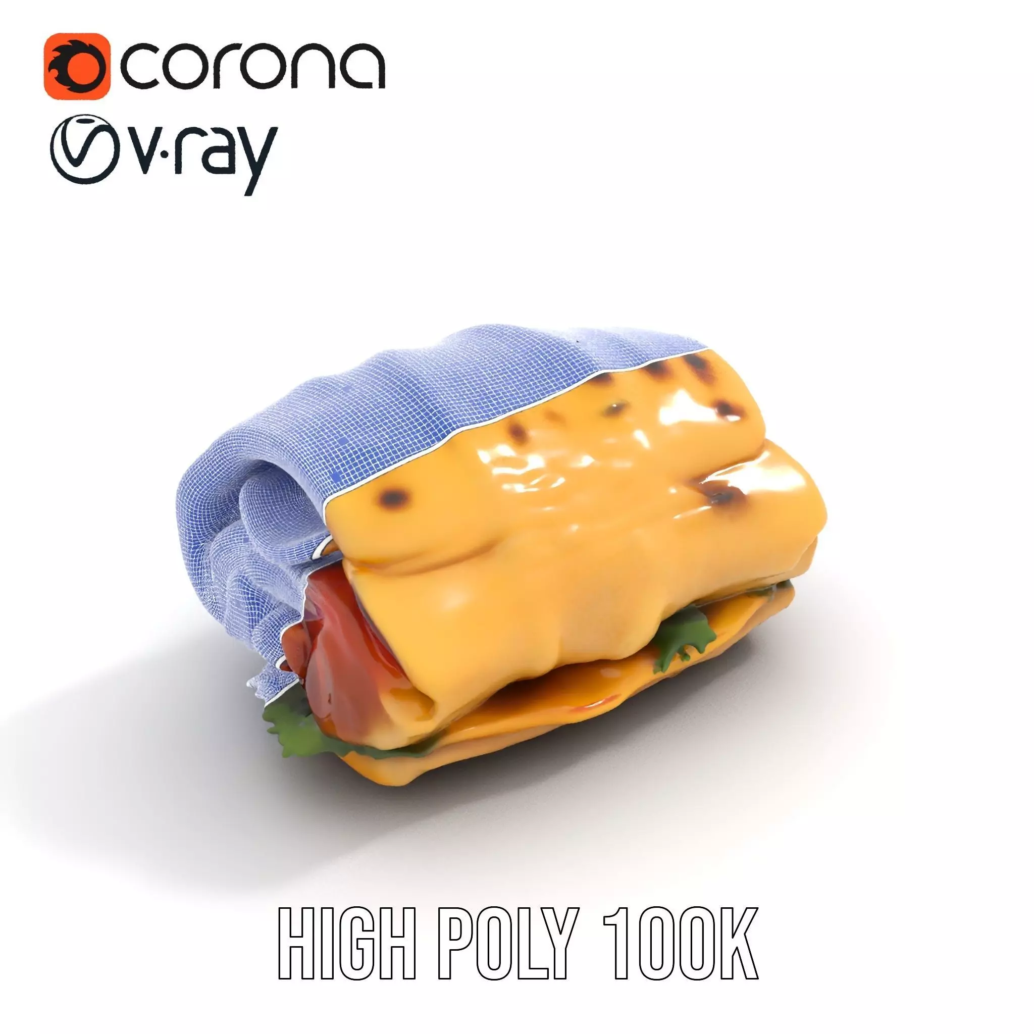 Spicy Chicken Wrap model pack Low-poly 3D model_21
