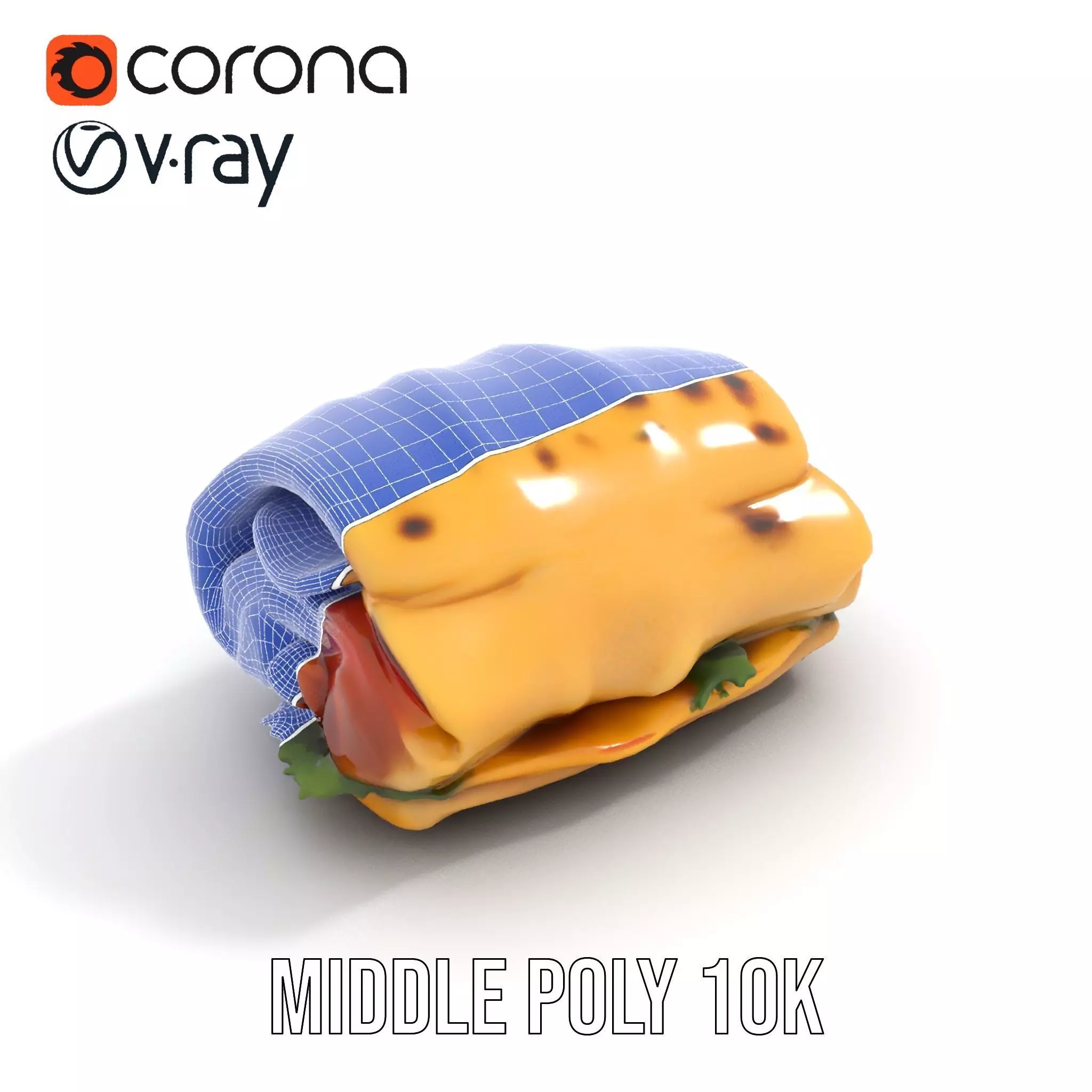 Spicy Chicken Wrap model pack Low-poly 3D model_22