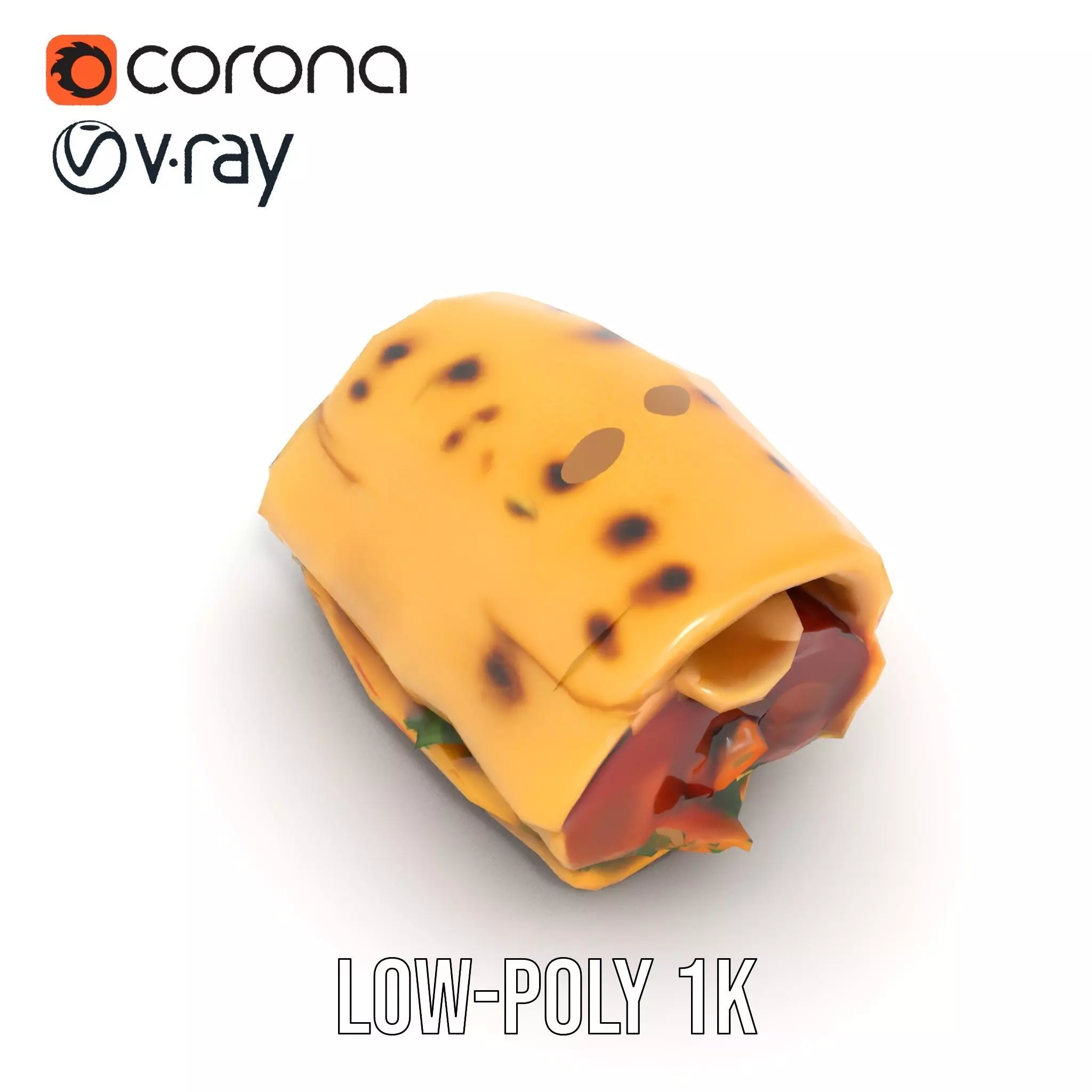 Spicy Chicken Wrap model pack Low-poly 3D model_26