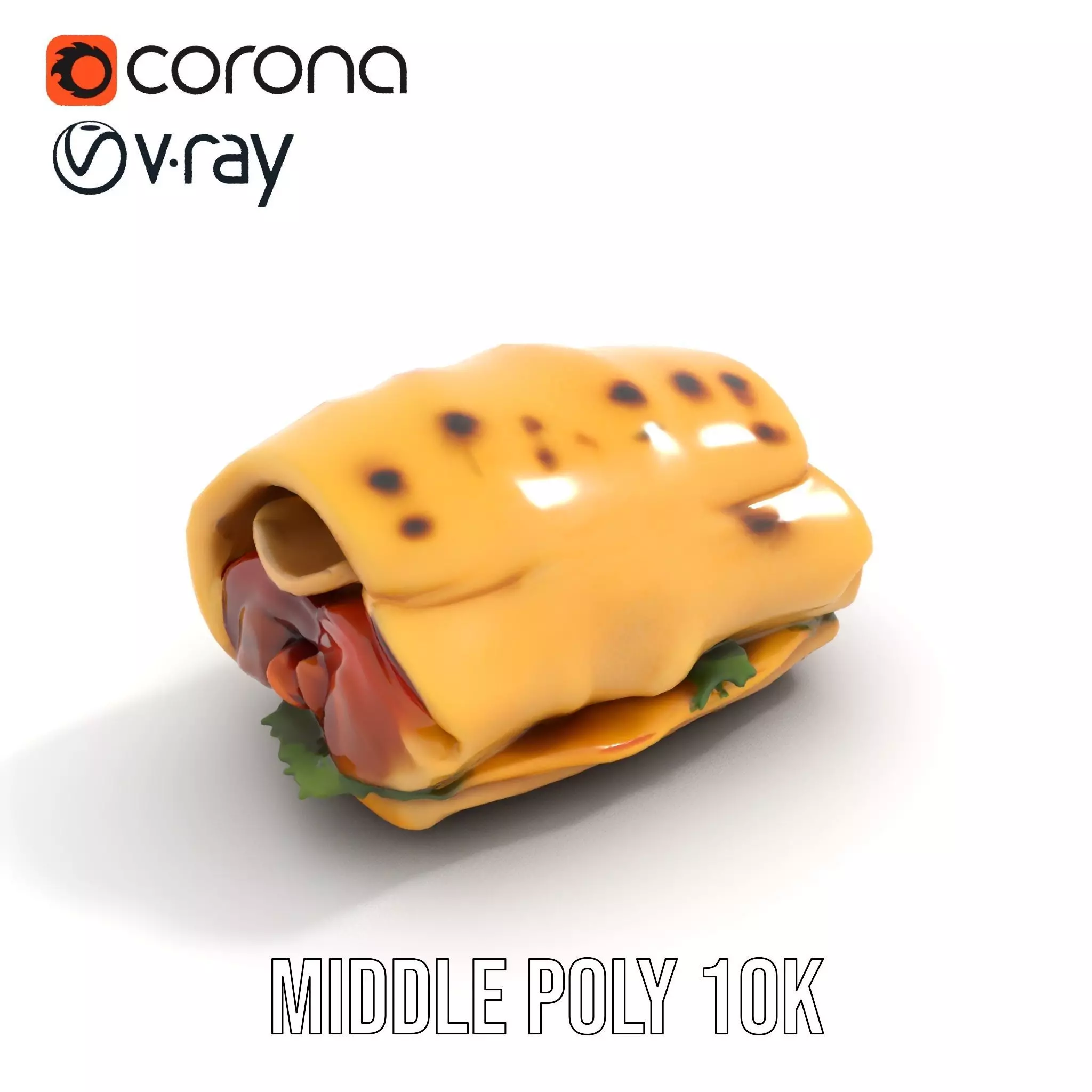Spicy Chicken Wrap model pack Low-poly 3D model_7