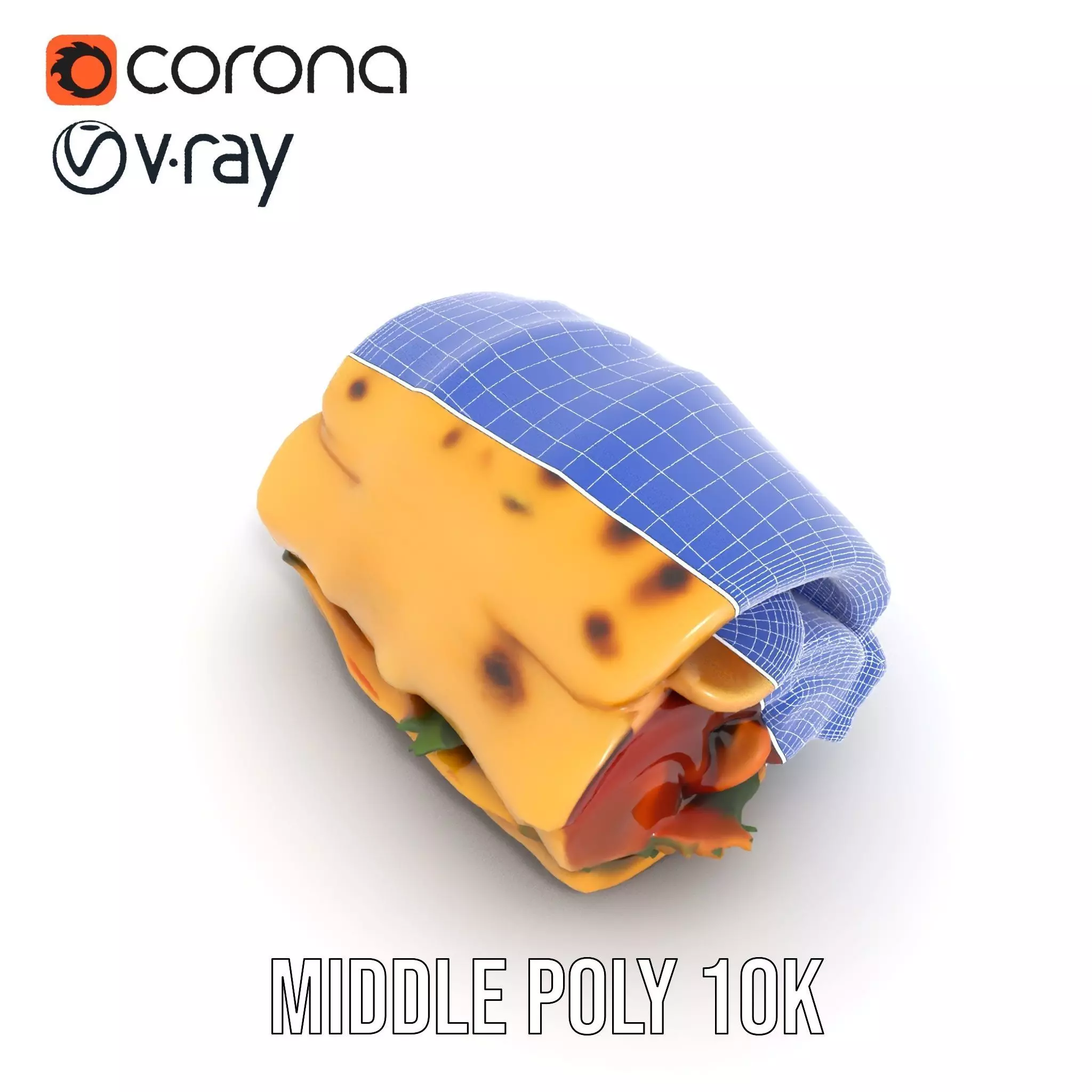 Spicy Chicken Wrap model pack Low-poly 3D model_27