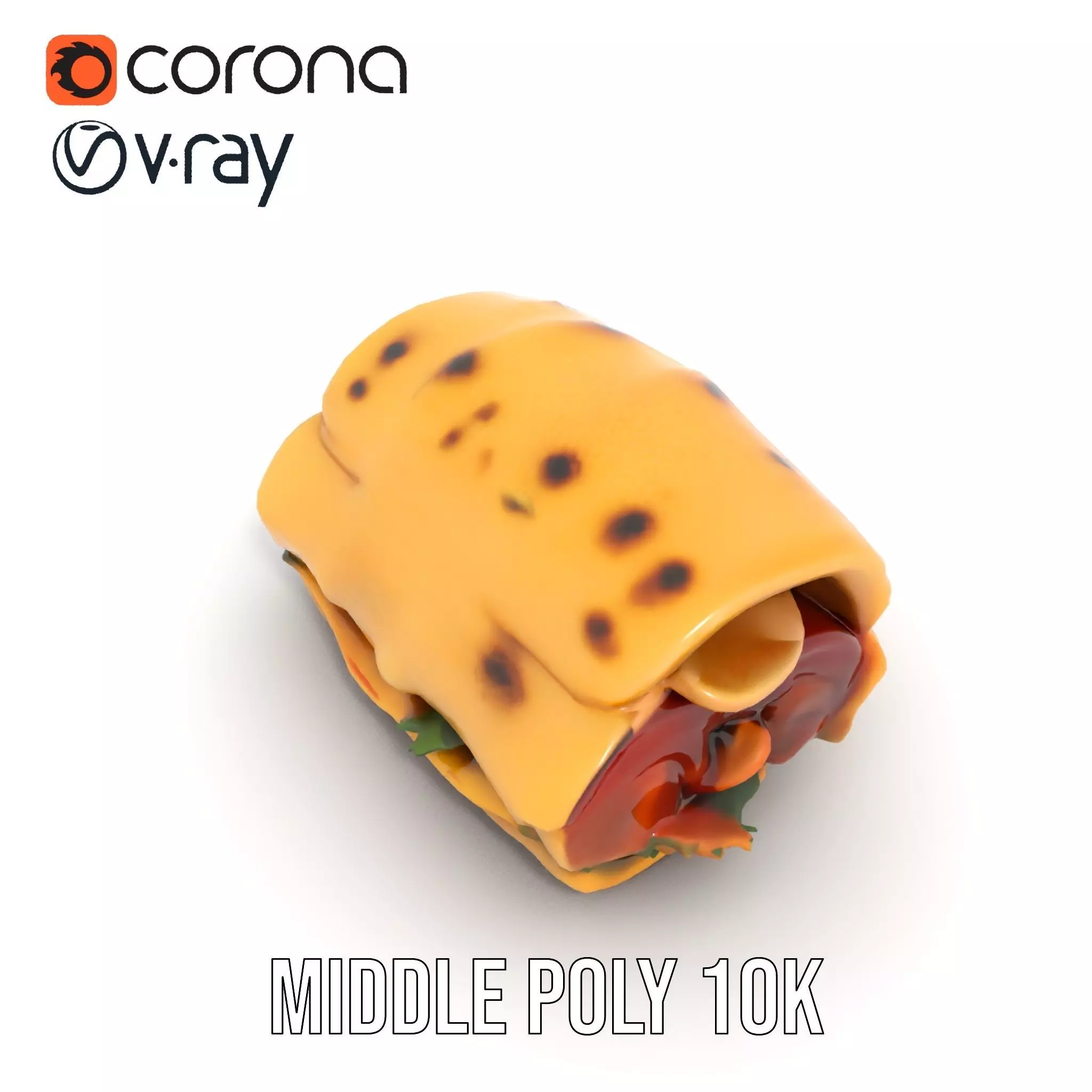 Spicy Chicken Wrap model pack Low-poly 3D model_14