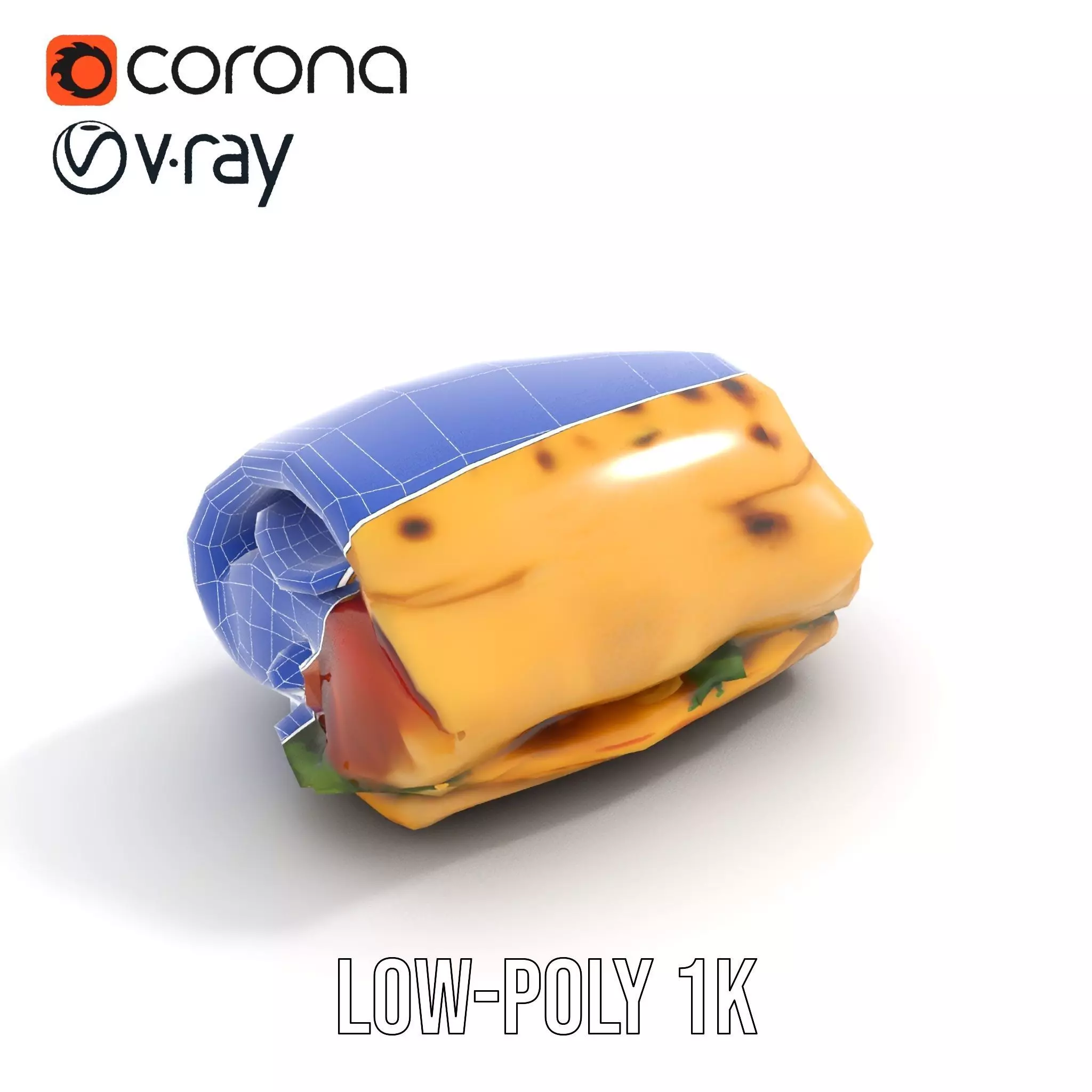 Spicy Chicken Wrap model pack Low-poly 3D model_17