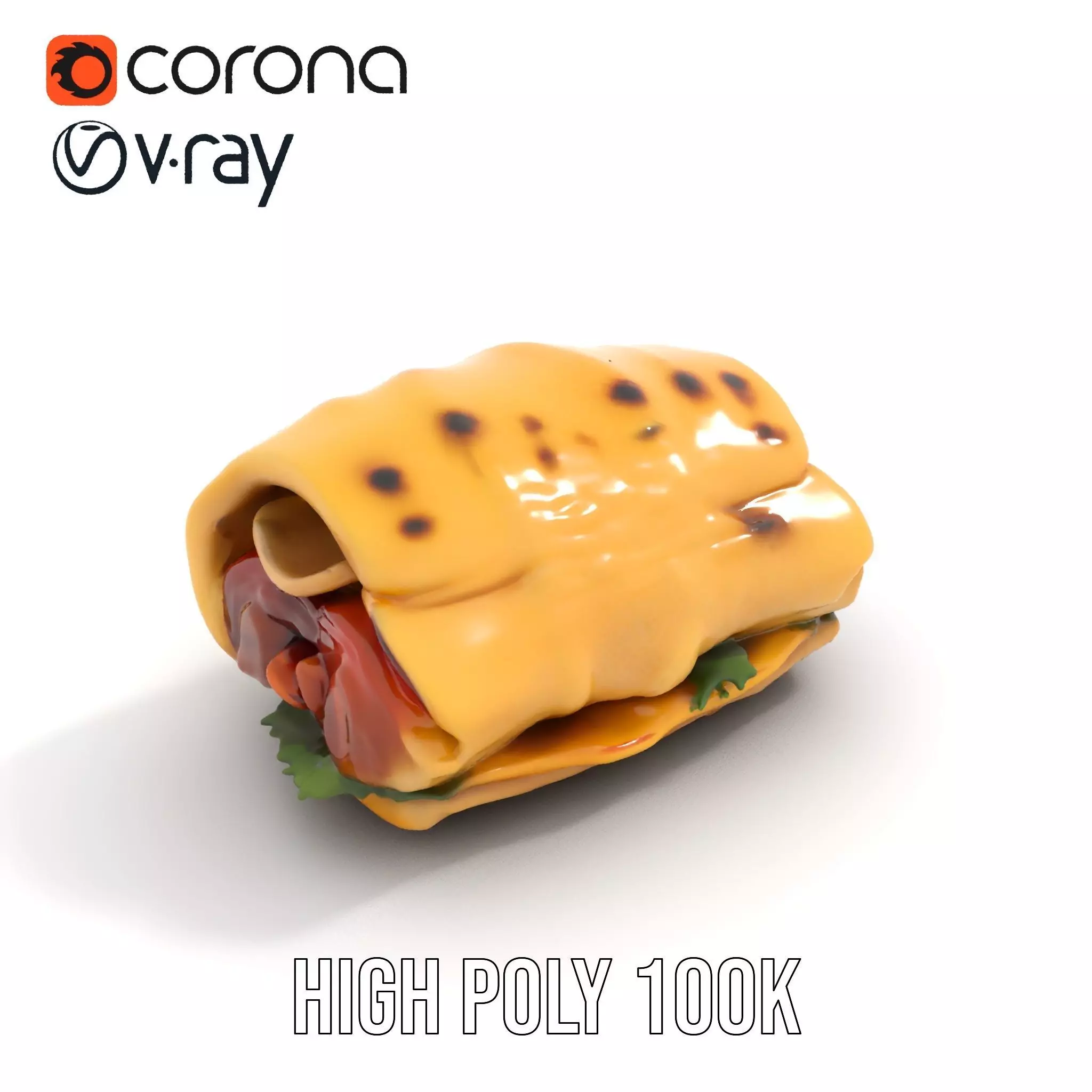 Spicy Chicken Wrap model pack Low-poly 3D model_18