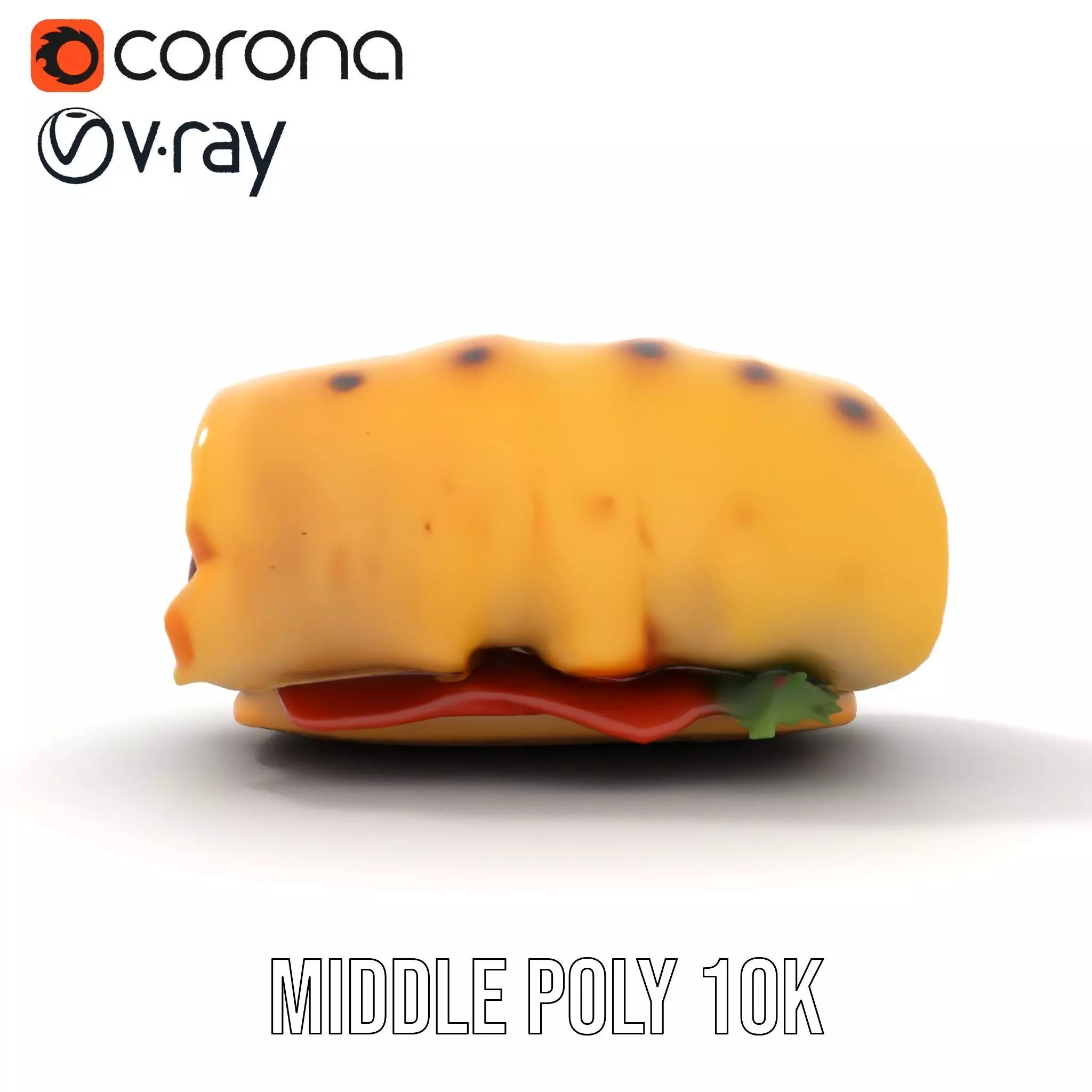 Spicy Chicken Wrap model pack Low-poly 3D model_6