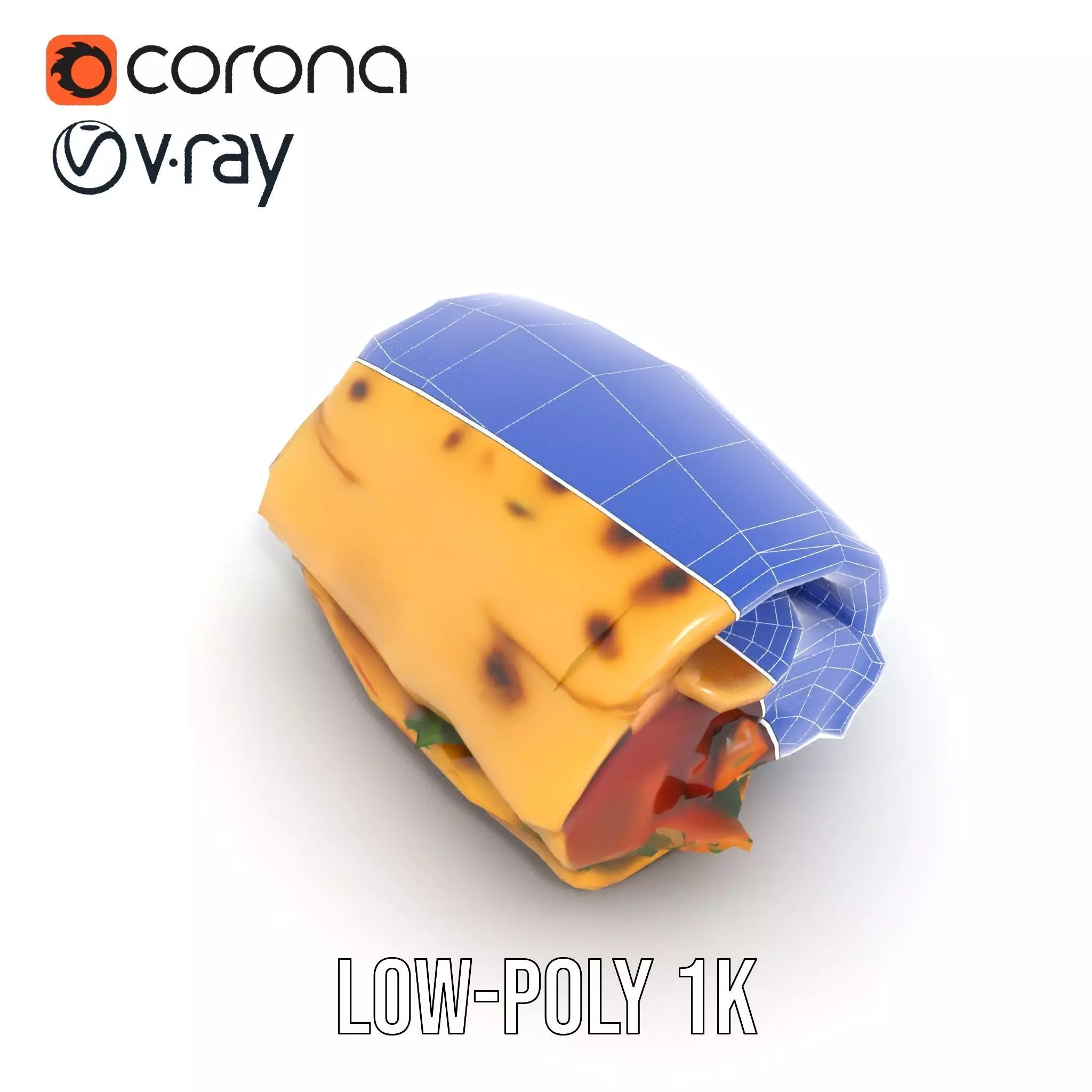 Spicy Chicken Wrap model pack Low-poly 3D model_23