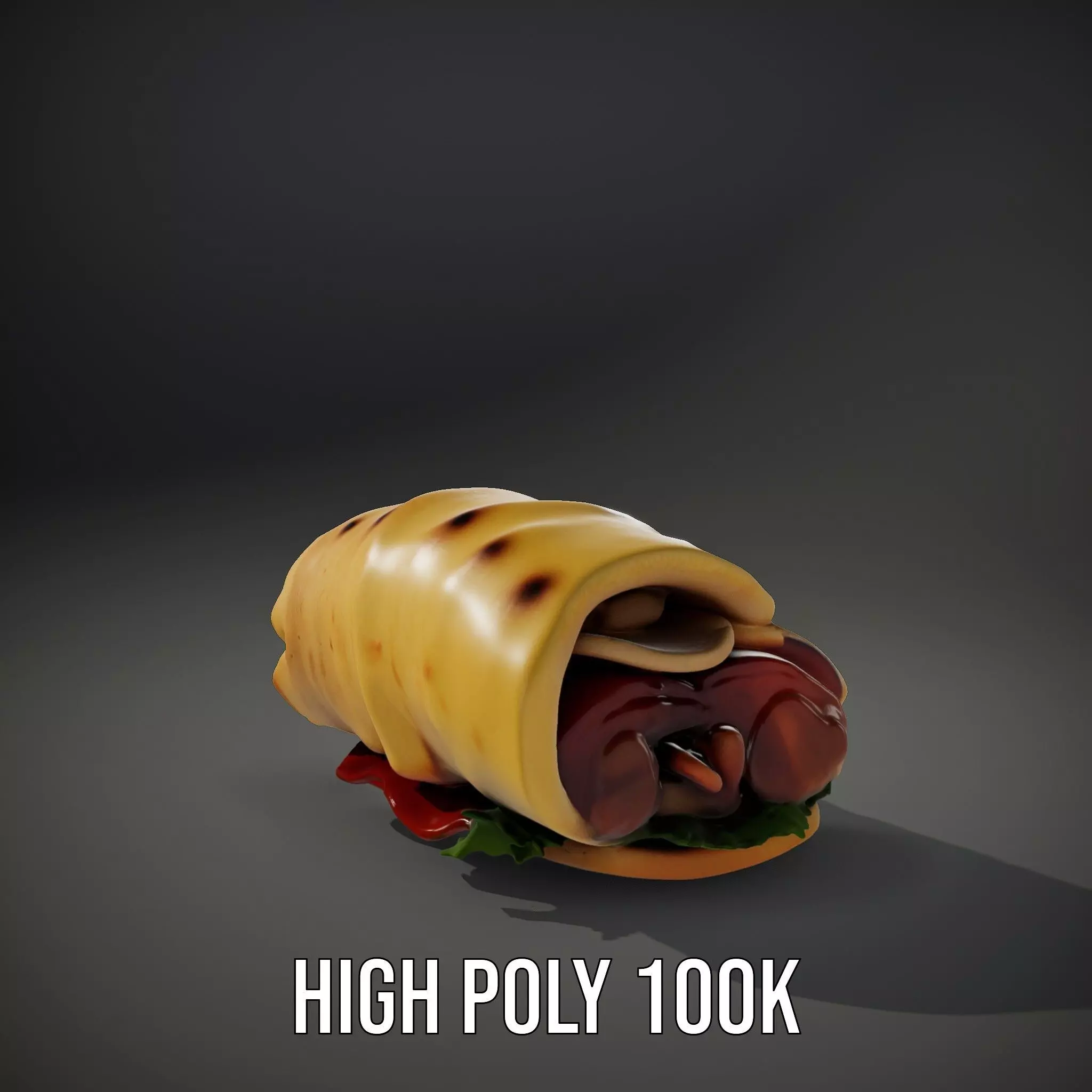 Spicy Chicken Wrap model pack Low-poly 3D model_9