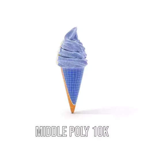 Vanilla Soft Serve Cone model pack Low-poly 3D model 5