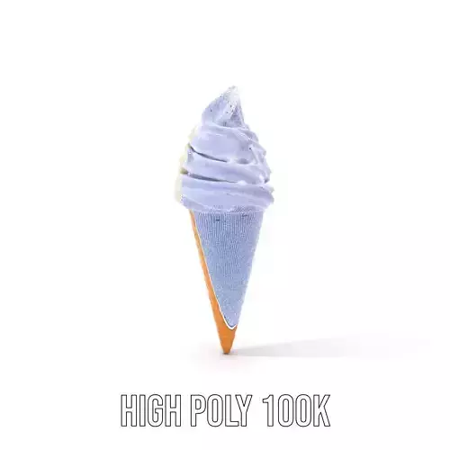 Vanilla Soft Serve Cone model pack Low-poly 3D model 4