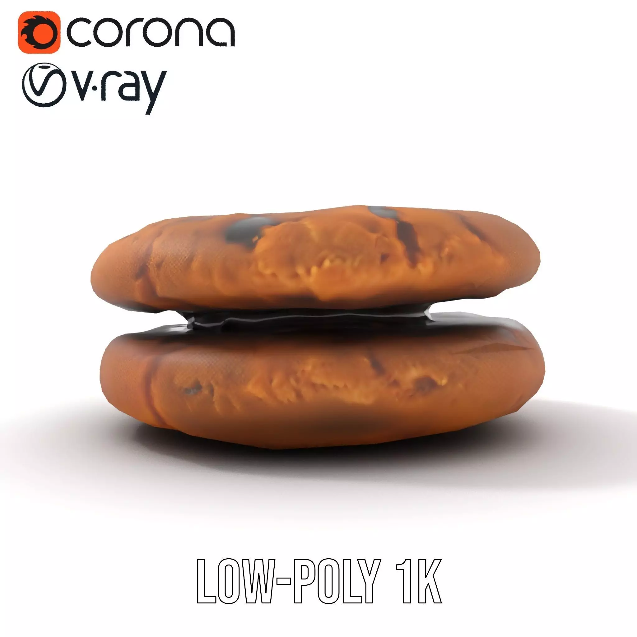 Chocolate Chip Cookie model pack Low-poly 3D model_11