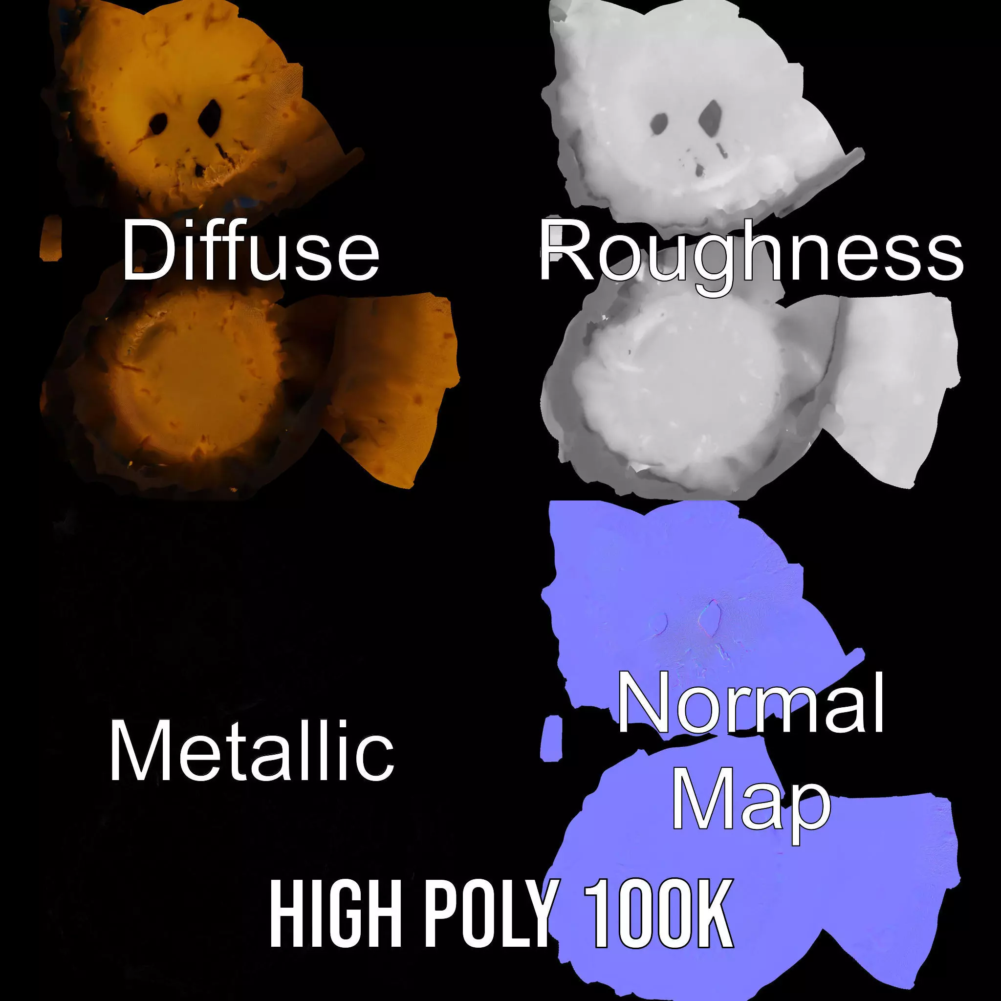 Chocolate Chip Cookie model pack Low-poly 3D model_4