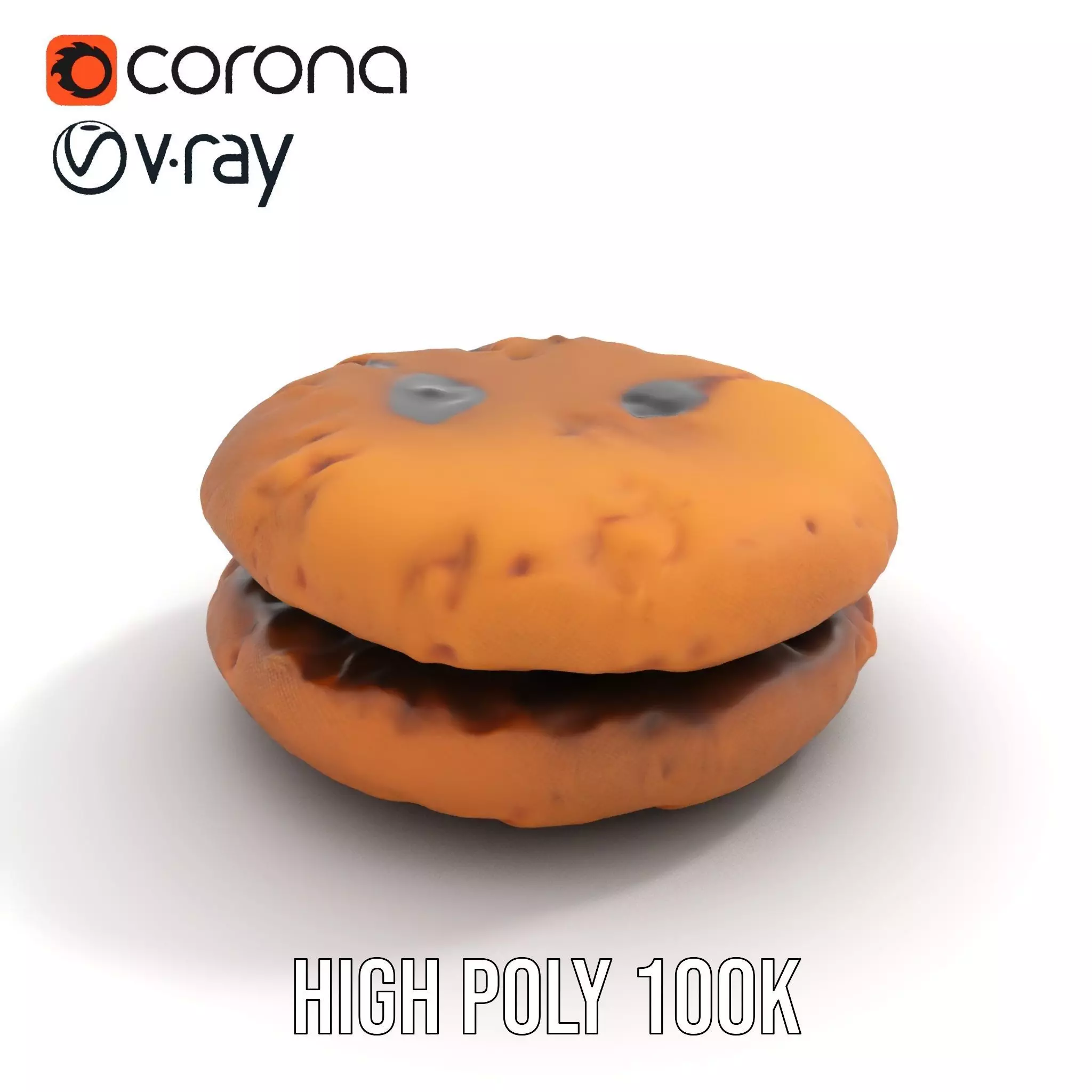 Chocolate Chip Cookie model pack Low-poly 3D model_12